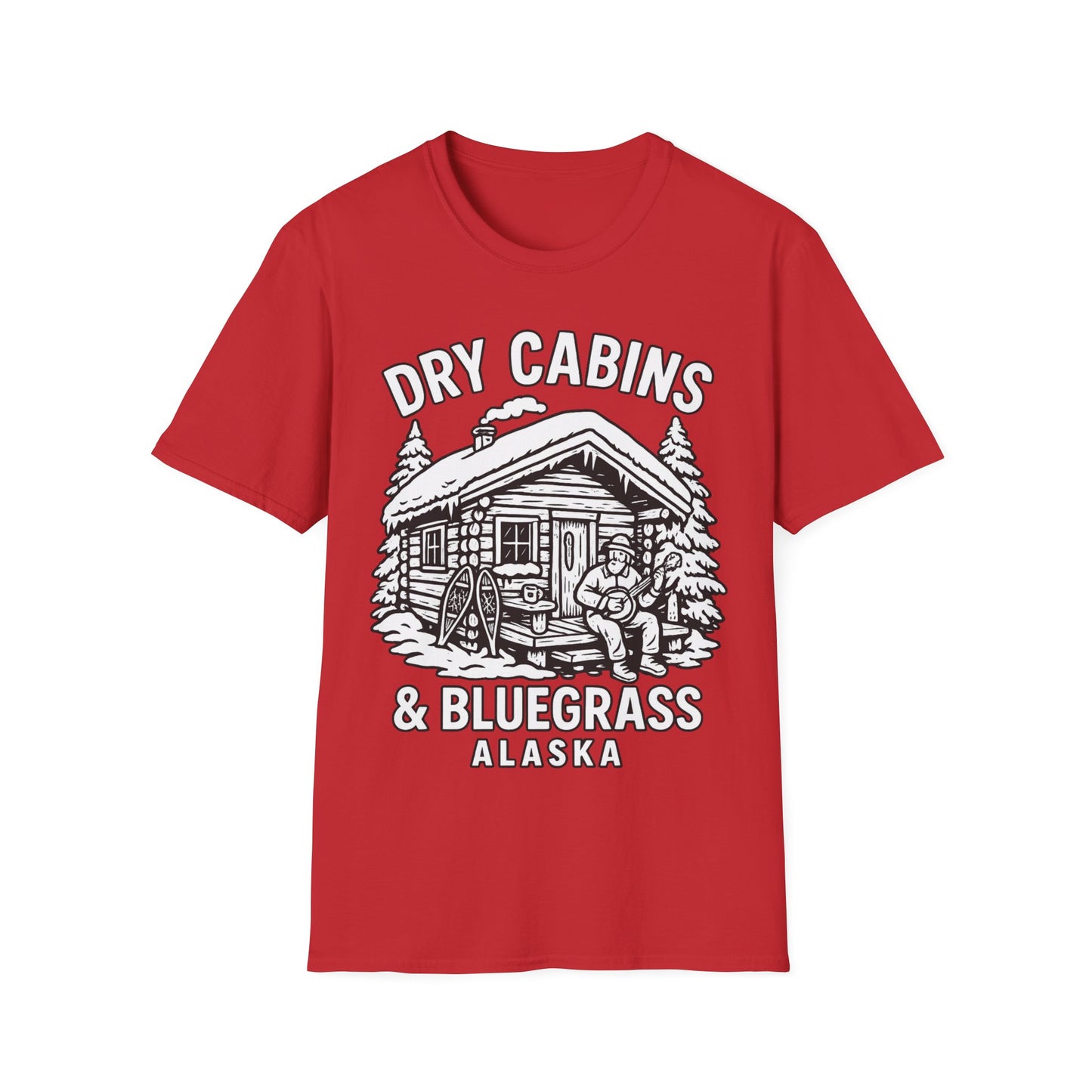 Cozy Cabin T-Shirt, Illustrative T-Shirt, Vintage Alaska Tee, Great Outdoors Wear, Unique Gift for Nature Lovers