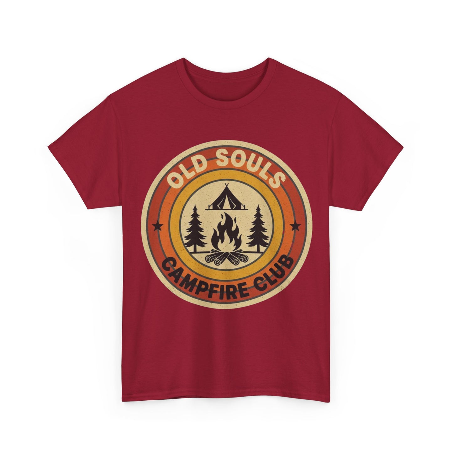 Old Souls Campfire Club Retro T-Shirt | Vintage Sunset Camping Tee