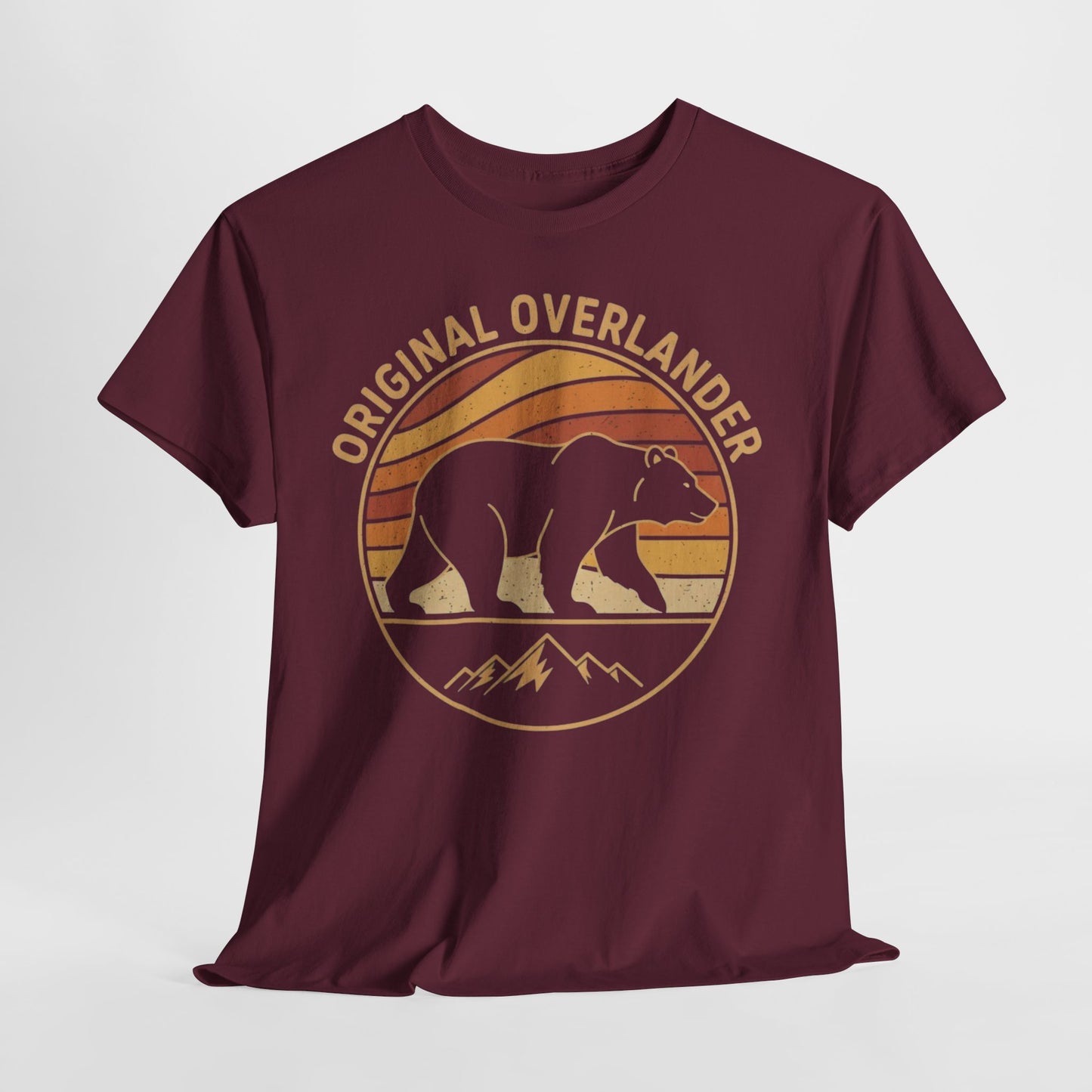 Original Overlander Retro Bear T-Shirt | 1970s Vintage Sunset Adventure Tee