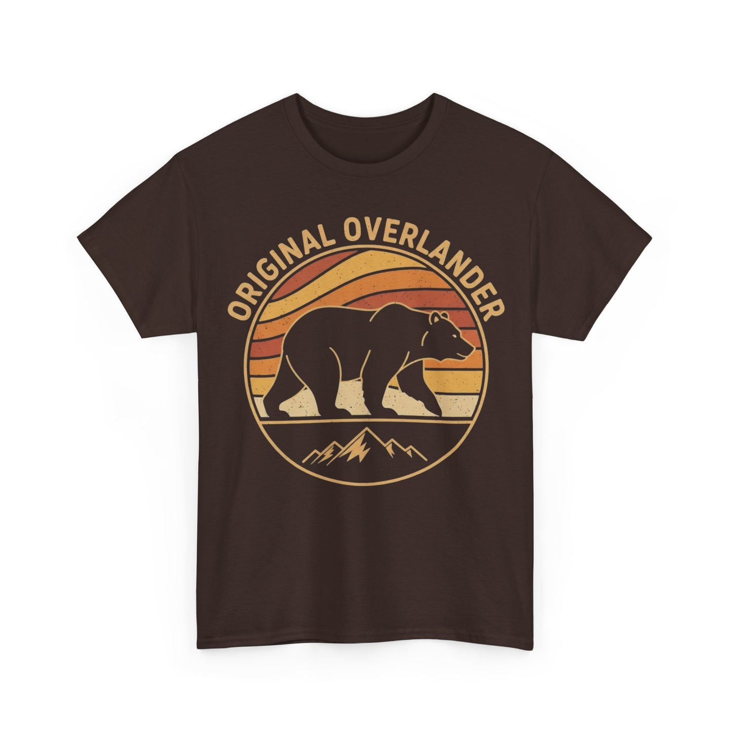 Original Overlander Retro Bear T-Shirt | 1970s Vintage Sunset Adventure Tee