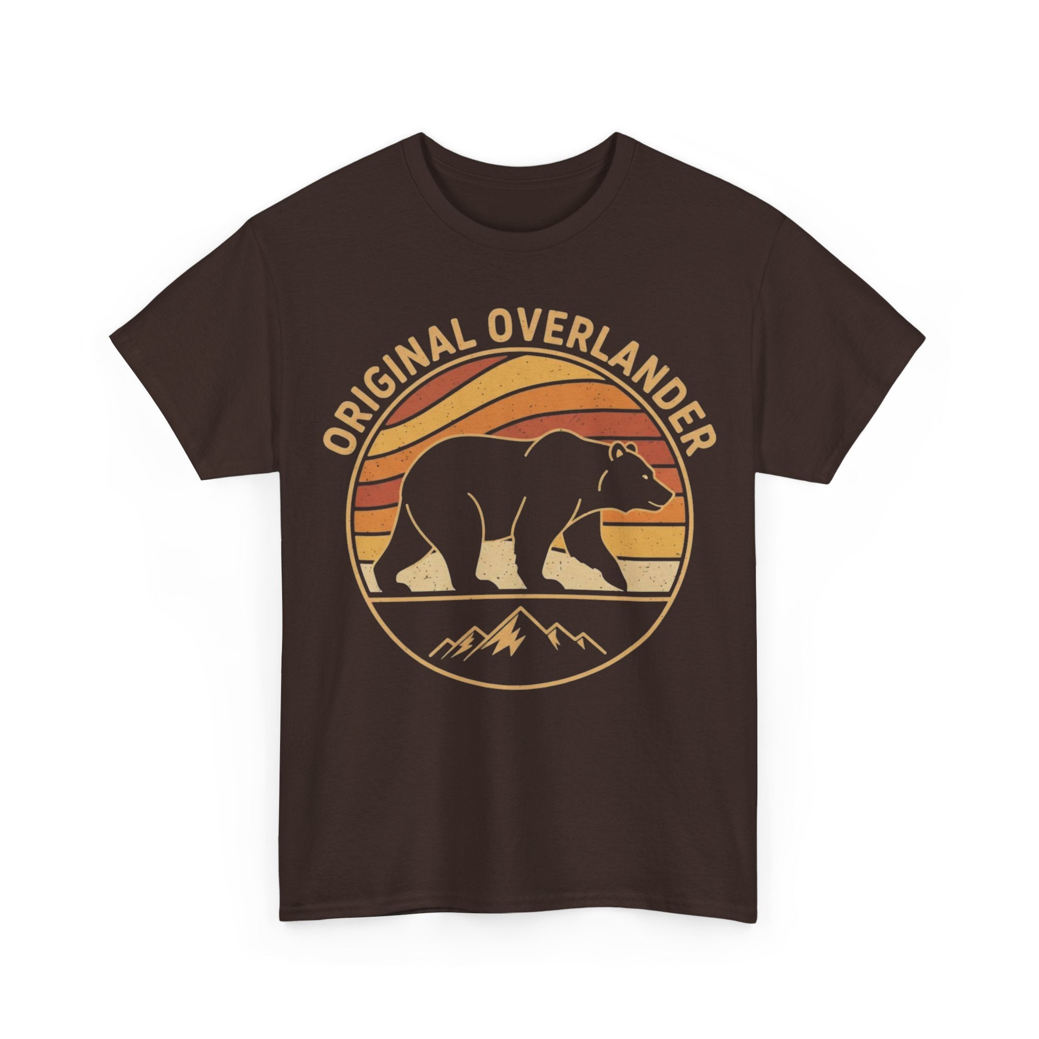 Original Overlander Retro Bear T-Shirt | 1970s Vintage Sunset Adventure Tee