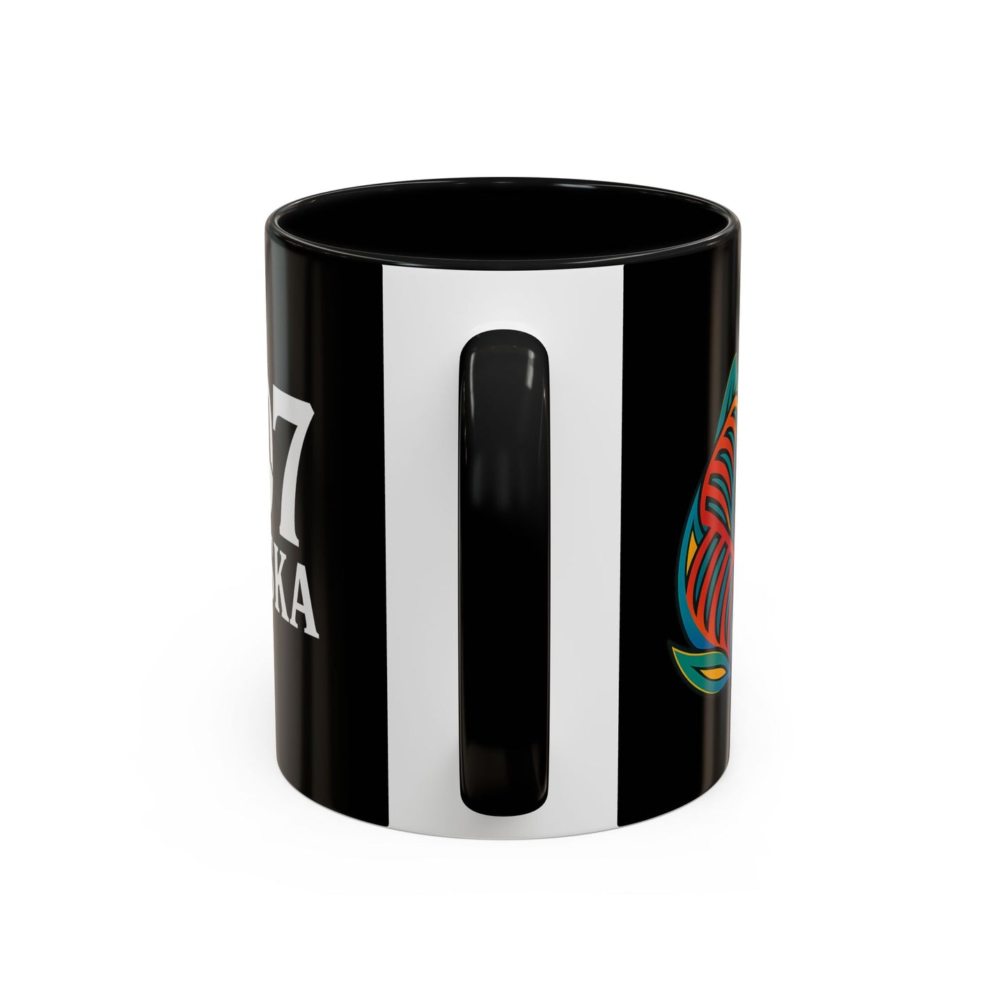 Alaska Salmon Mug Tlingit Style Coffee Cup 907 Alaska Gift Color Accent Ceramic Mug Alaskan Souvenir Wildlife Art