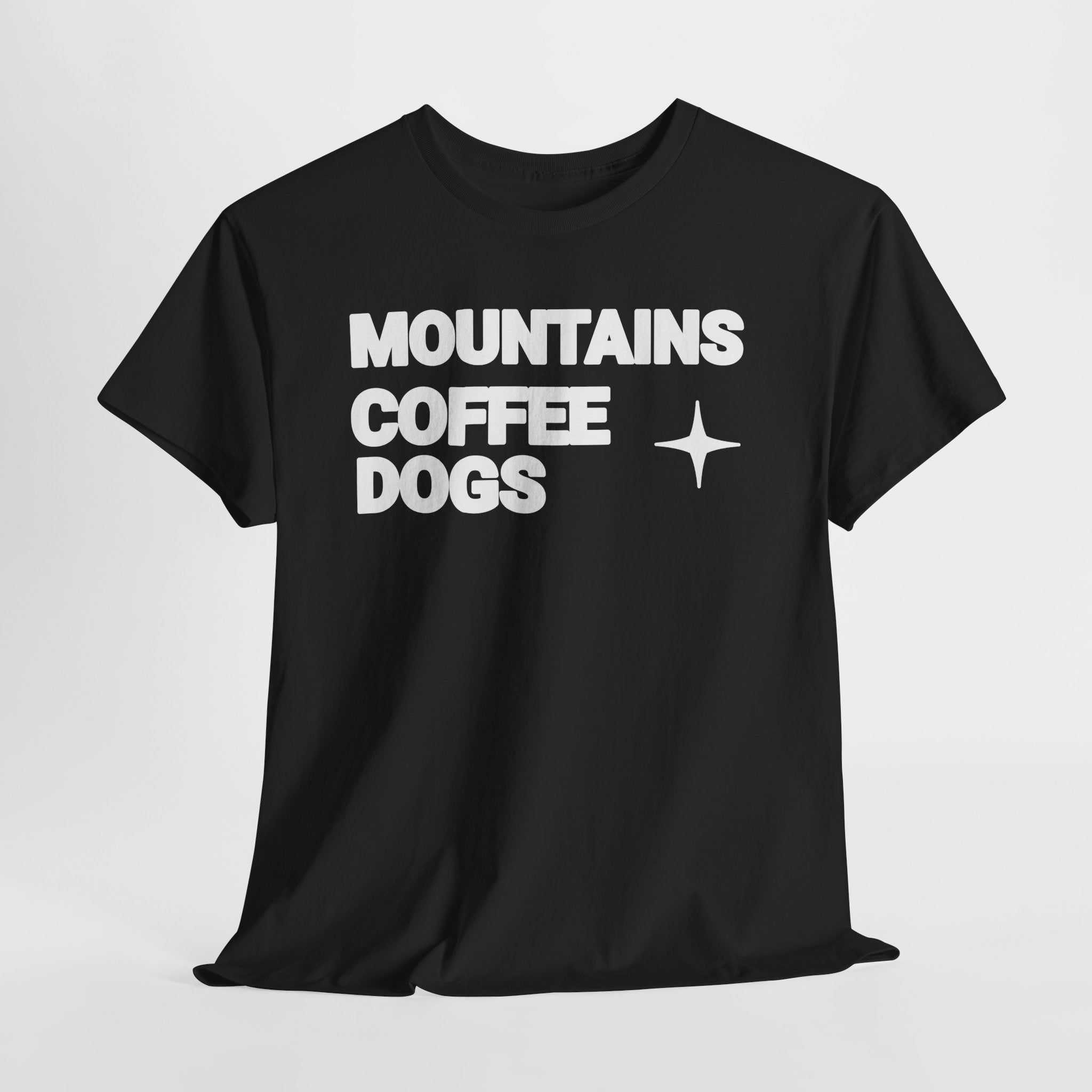 Mountains. Coffee. Dogs. – Comfort Collection Tee