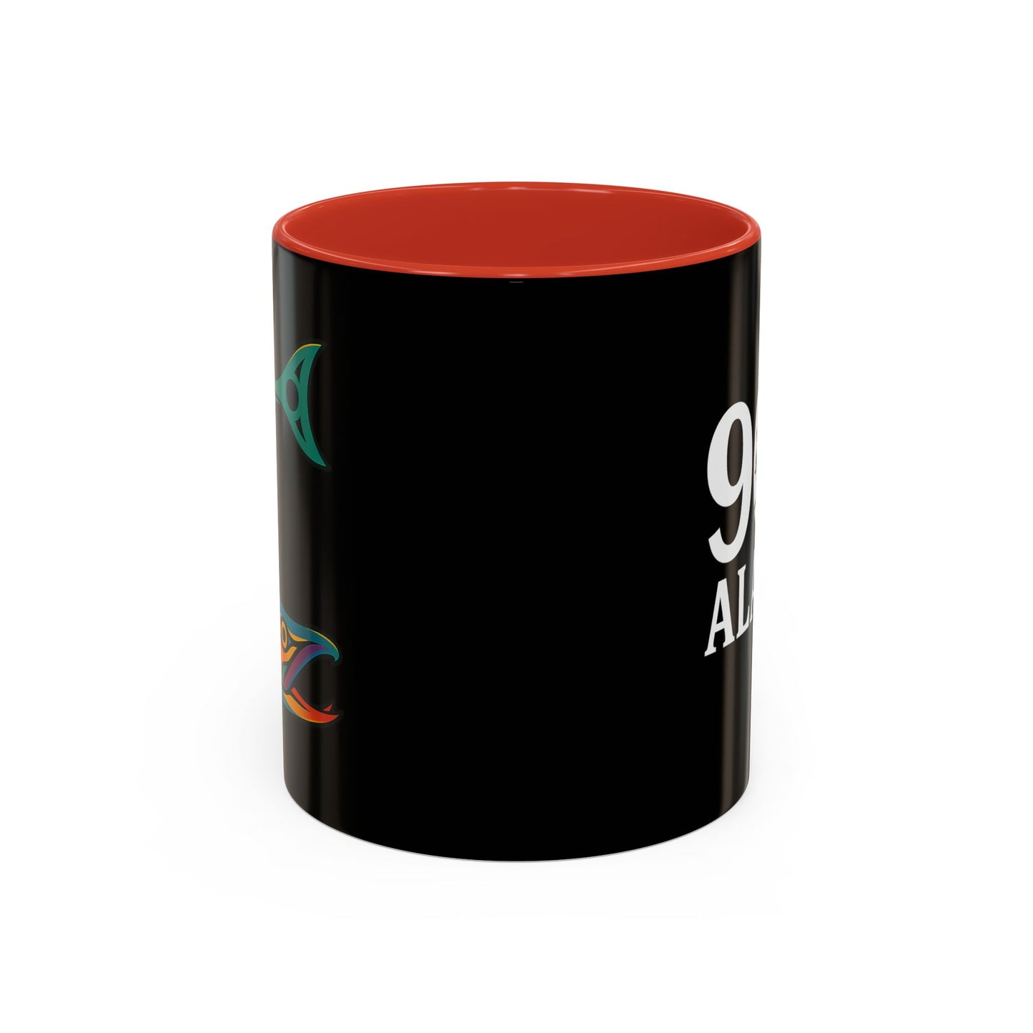 Alaska Salmon Mug Tlingit Style Coffee Cup 907 Alaska Gift Color Accent Ceramic Mug Alaskan Souvenir Wildlife Art