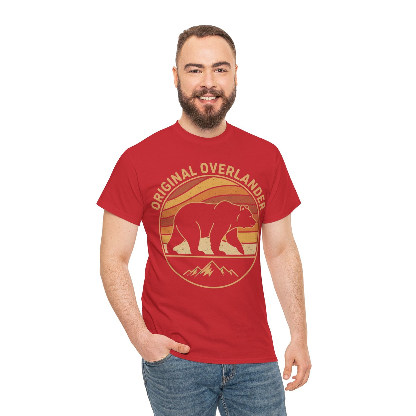 Original Overlander Retro Bear T-Shirt | 1970s Vintage Sunset Adventure Tee
