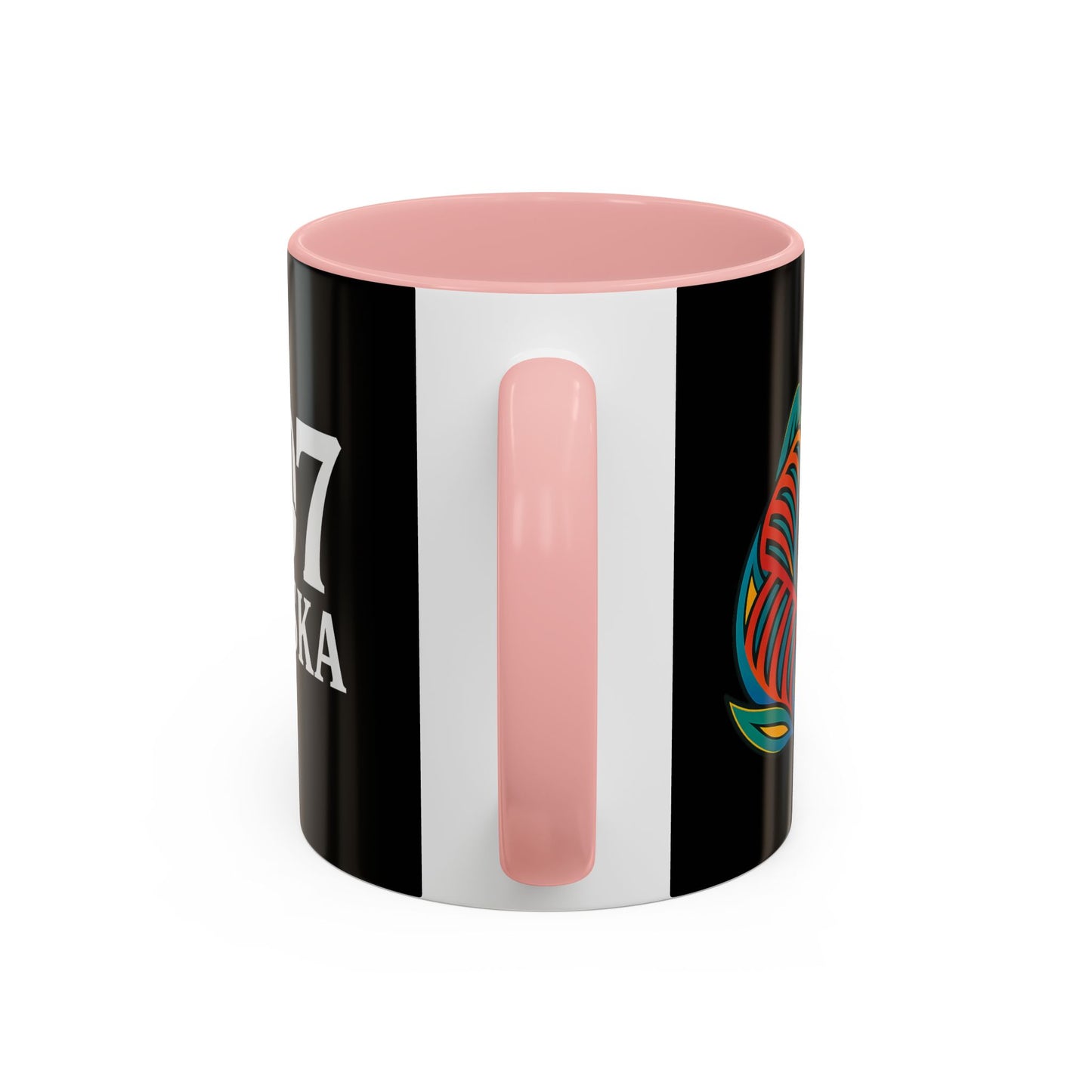 Alaska Salmon Mug Tlingit Style Coffee Cup 907 Alaska Gift Color Accent Ceramic Mug Alaskan Souvenir Wildlife Art