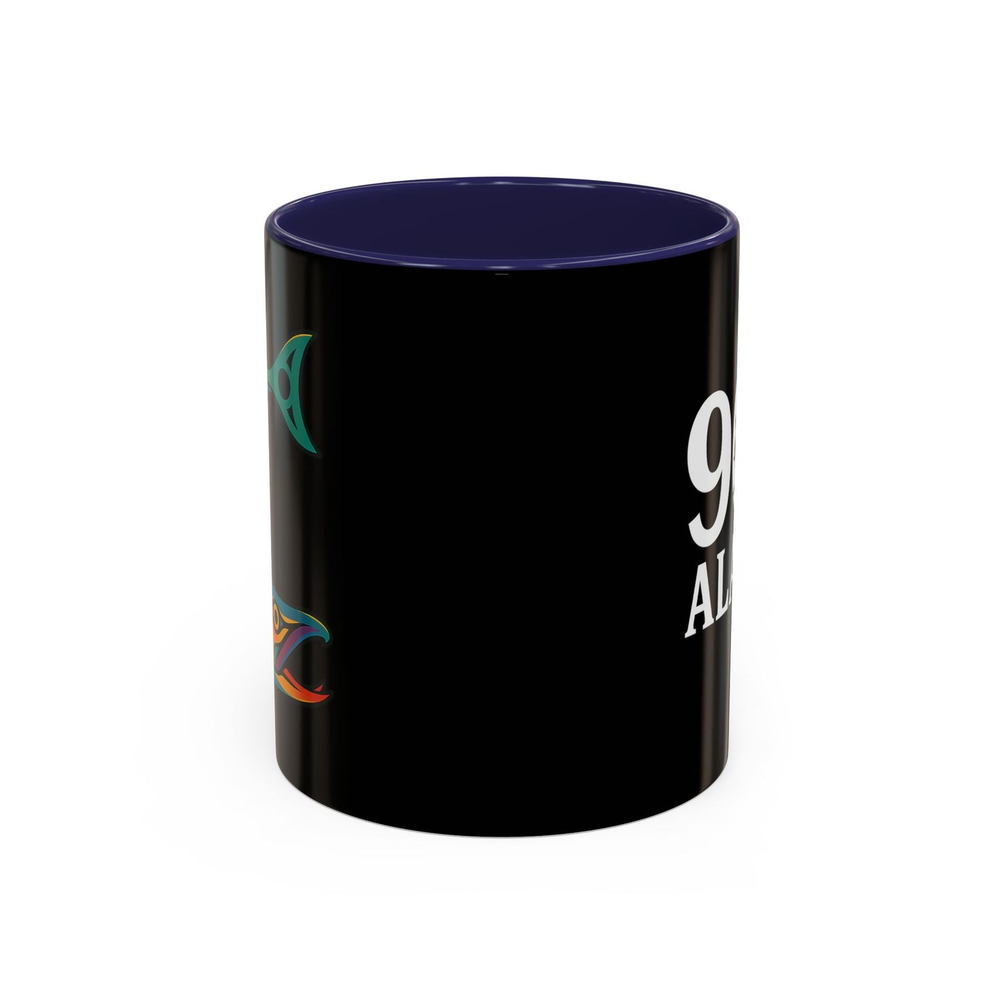 Alaska Salmon Mug Tlingit Style Coffee Cup 907 Alaska Gift Color Accent Ceramic Mug Alaskan Souvenir Wildlife Art