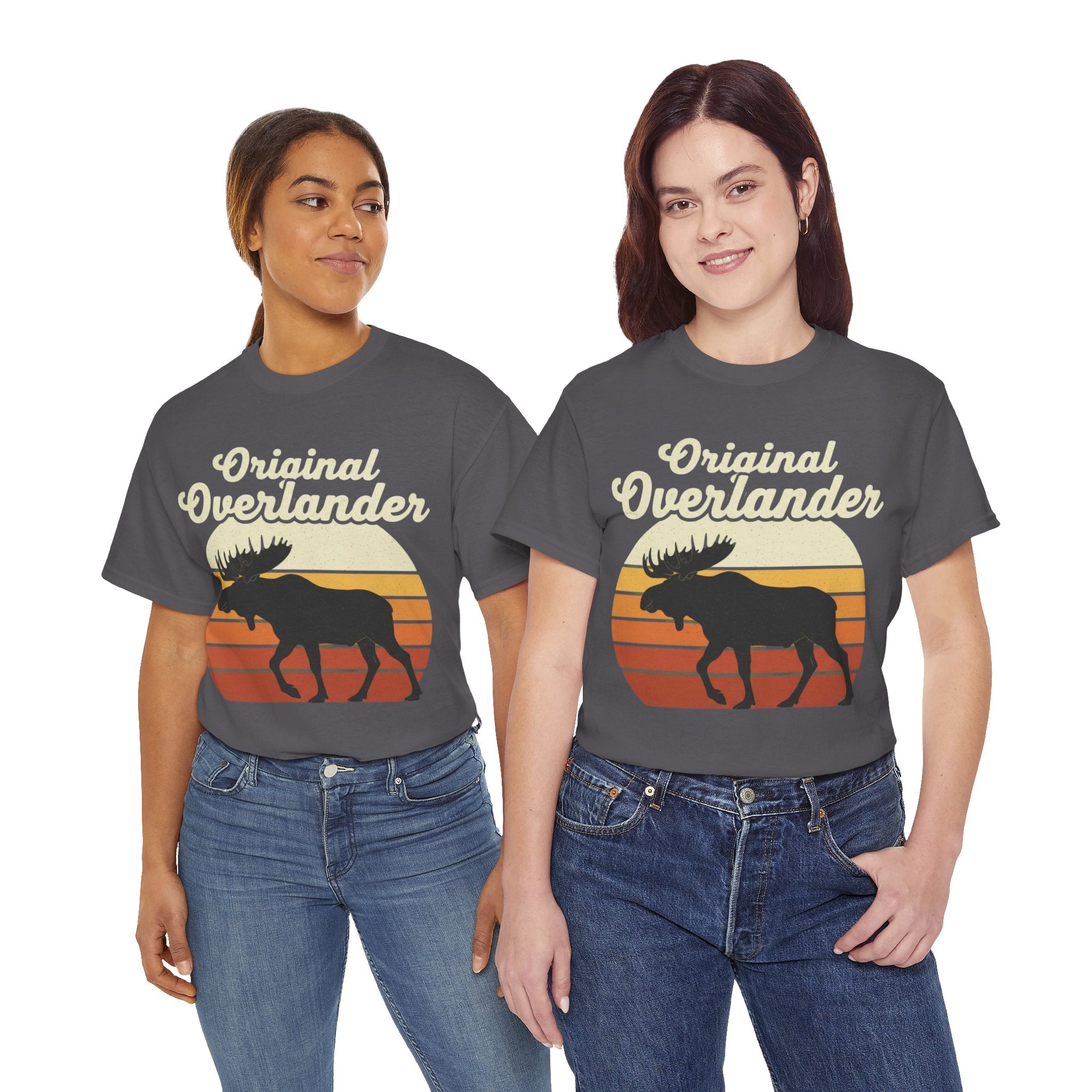 Original Overlander Moose T-Shirt | Retro 1970s Sunset Wilderness Tee