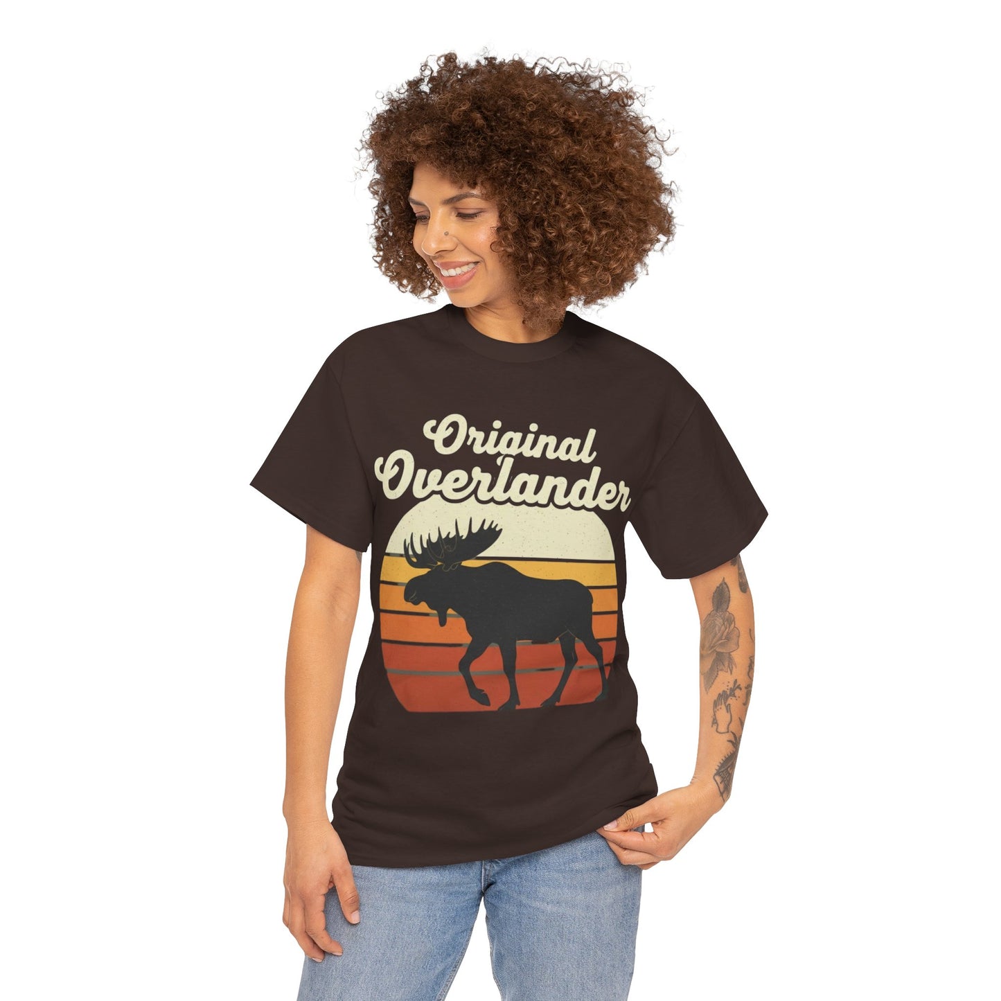 Original Overlander Moose T-Shirt | Retro 1970s Sunset Wilderness Tee
