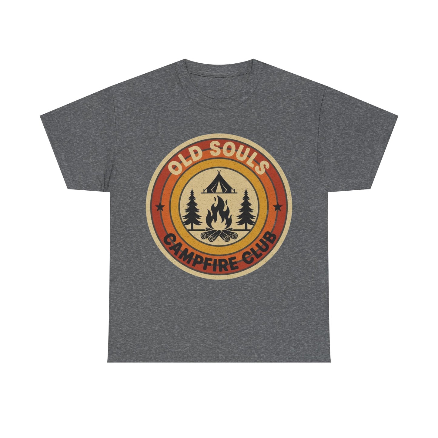 Old Souls Campfire Club Retro T-Shirt | Vintage Sunset Camping Tee