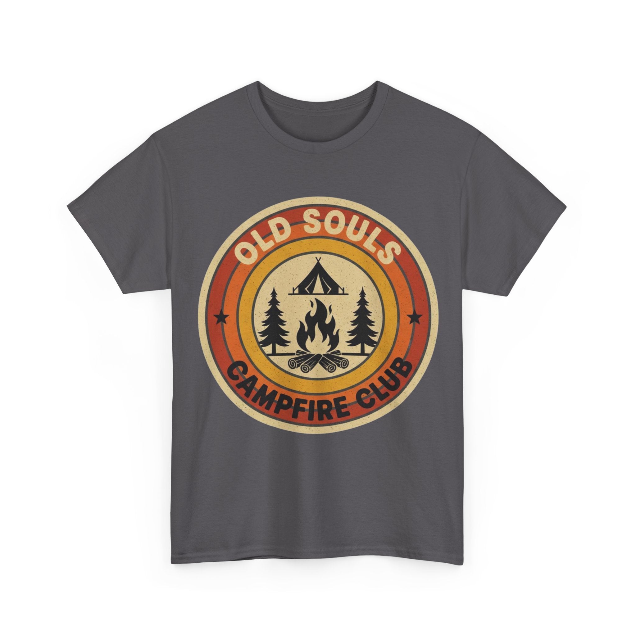 Old Souls Campfire Club Retro T-Shirt | Vintage Sunset Camping Tee