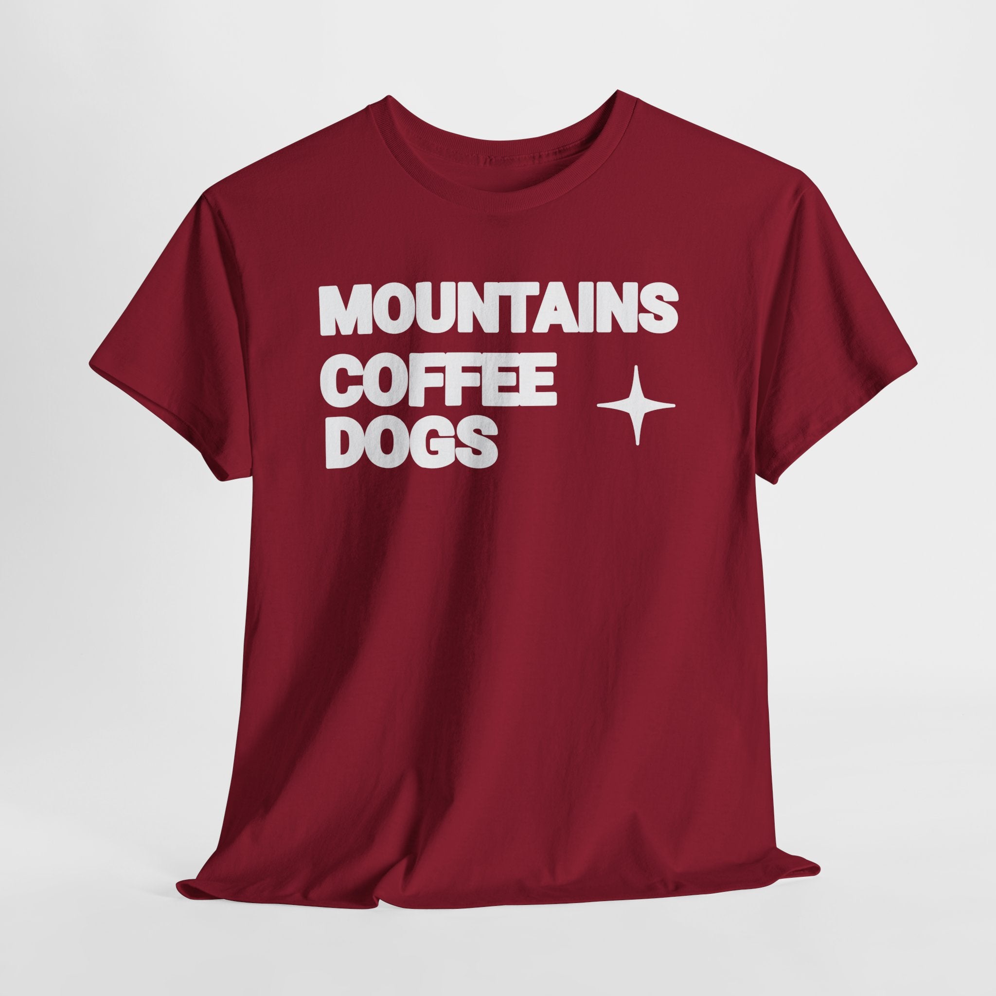 Mountains. Coffee. Dogs. – Comfort Collection Tee