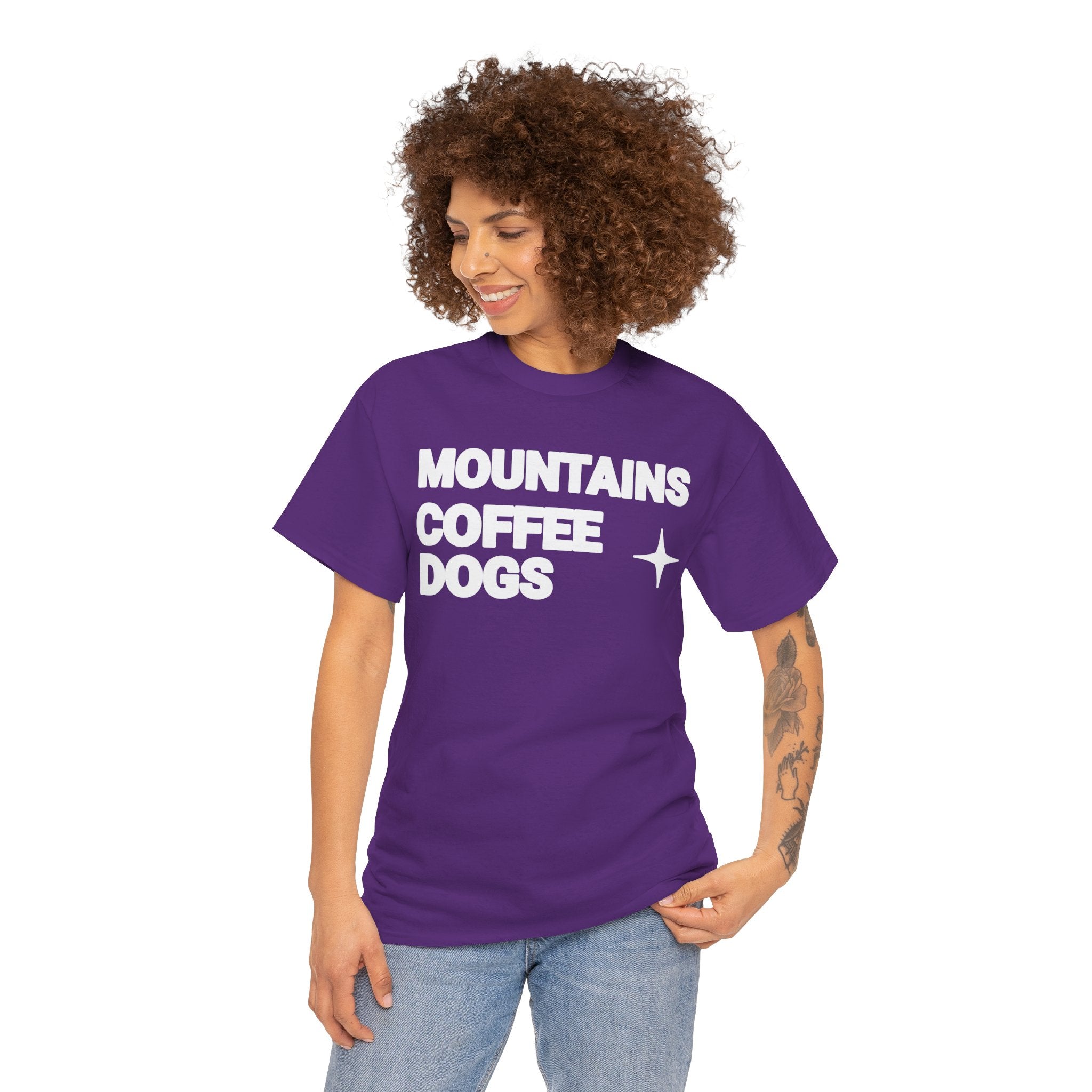 Mountains. Coffee. Dogs. – Comfort Collection Tee
