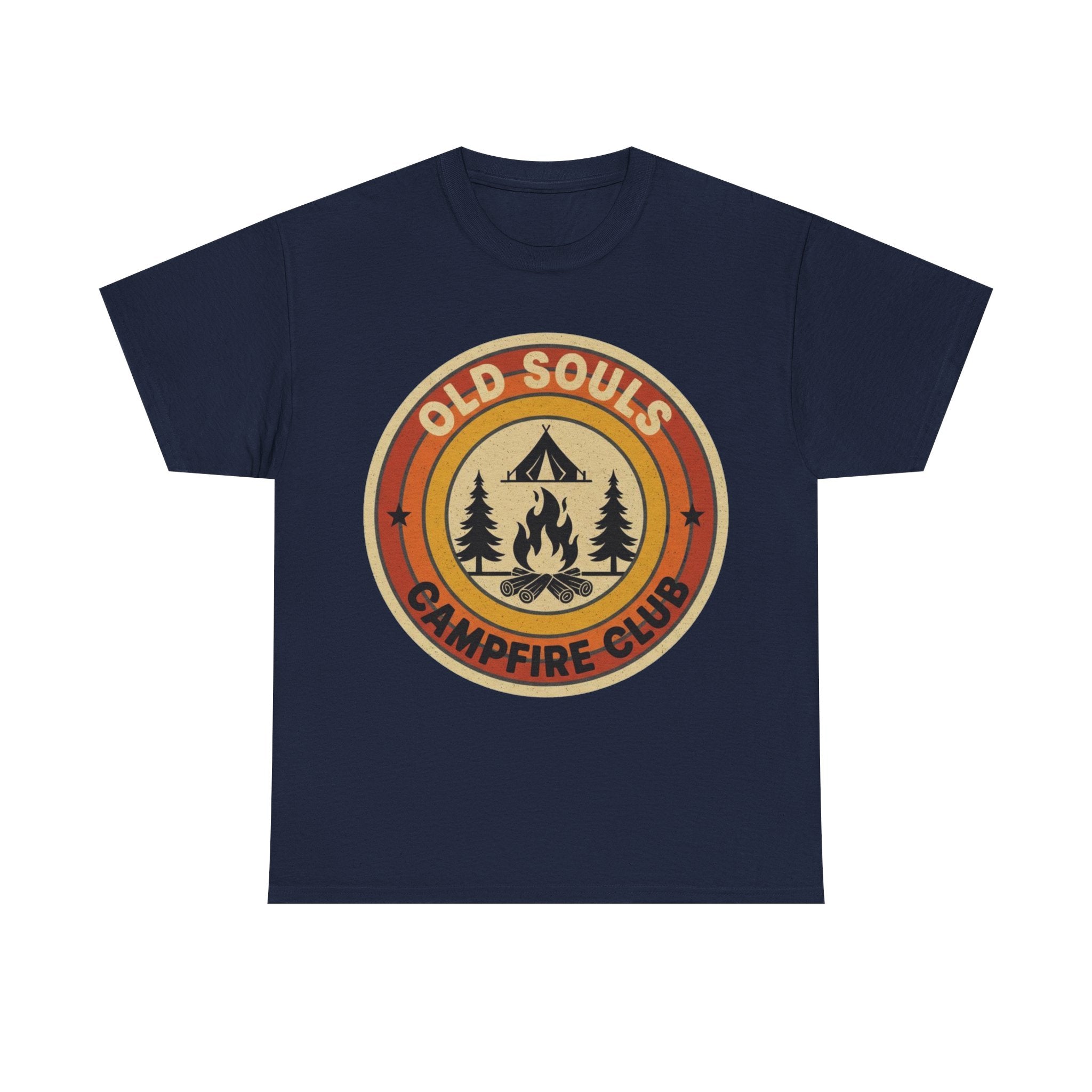 Old Souls Campfire Club Retro T-Shirt | Vintage Sunset Camping Tee