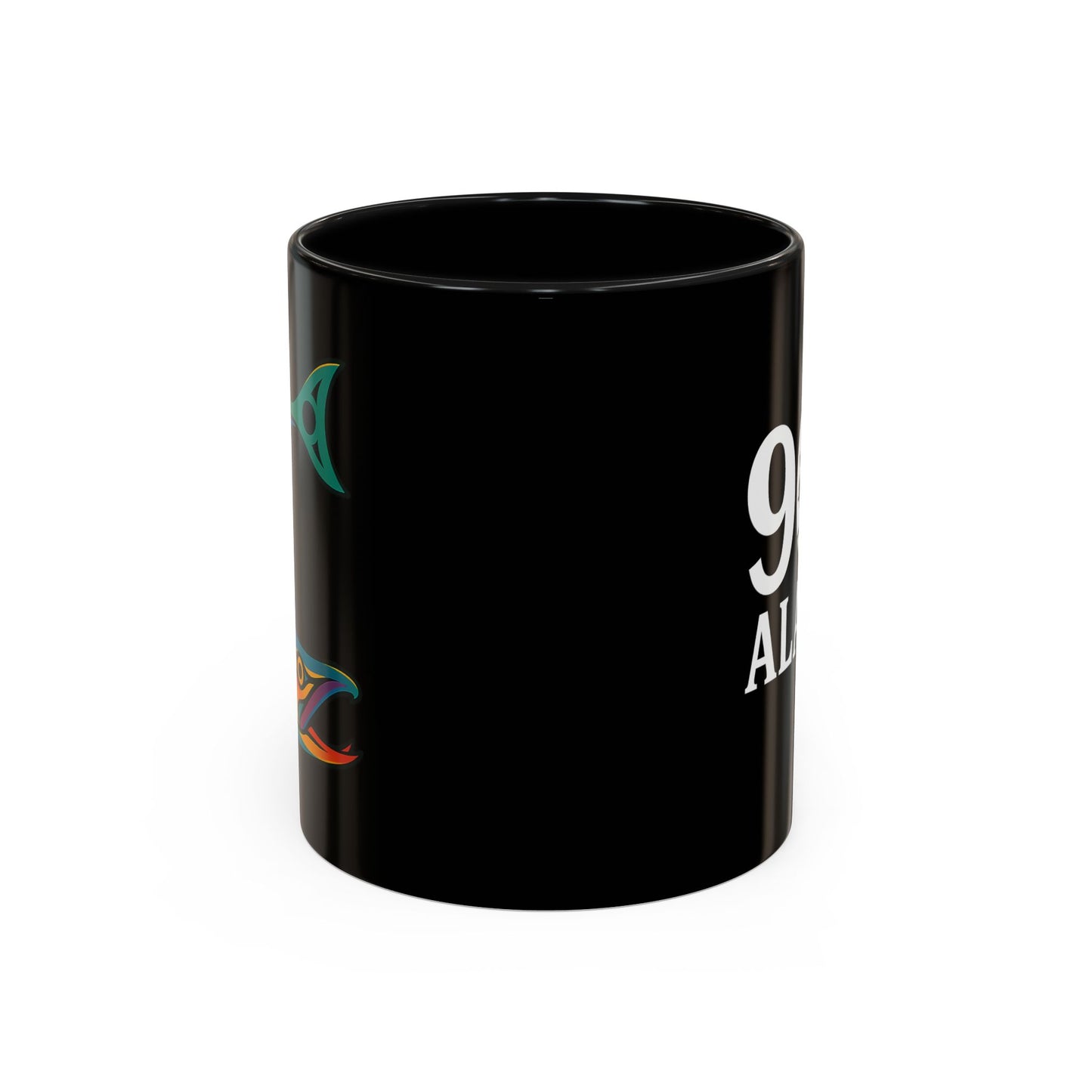 Alaska Salmon Mug Tlingit Style Coffee Cup 907 Alaska Gift Color Accent Ceramic Mug Alaskan Souvenir Wildlife Art