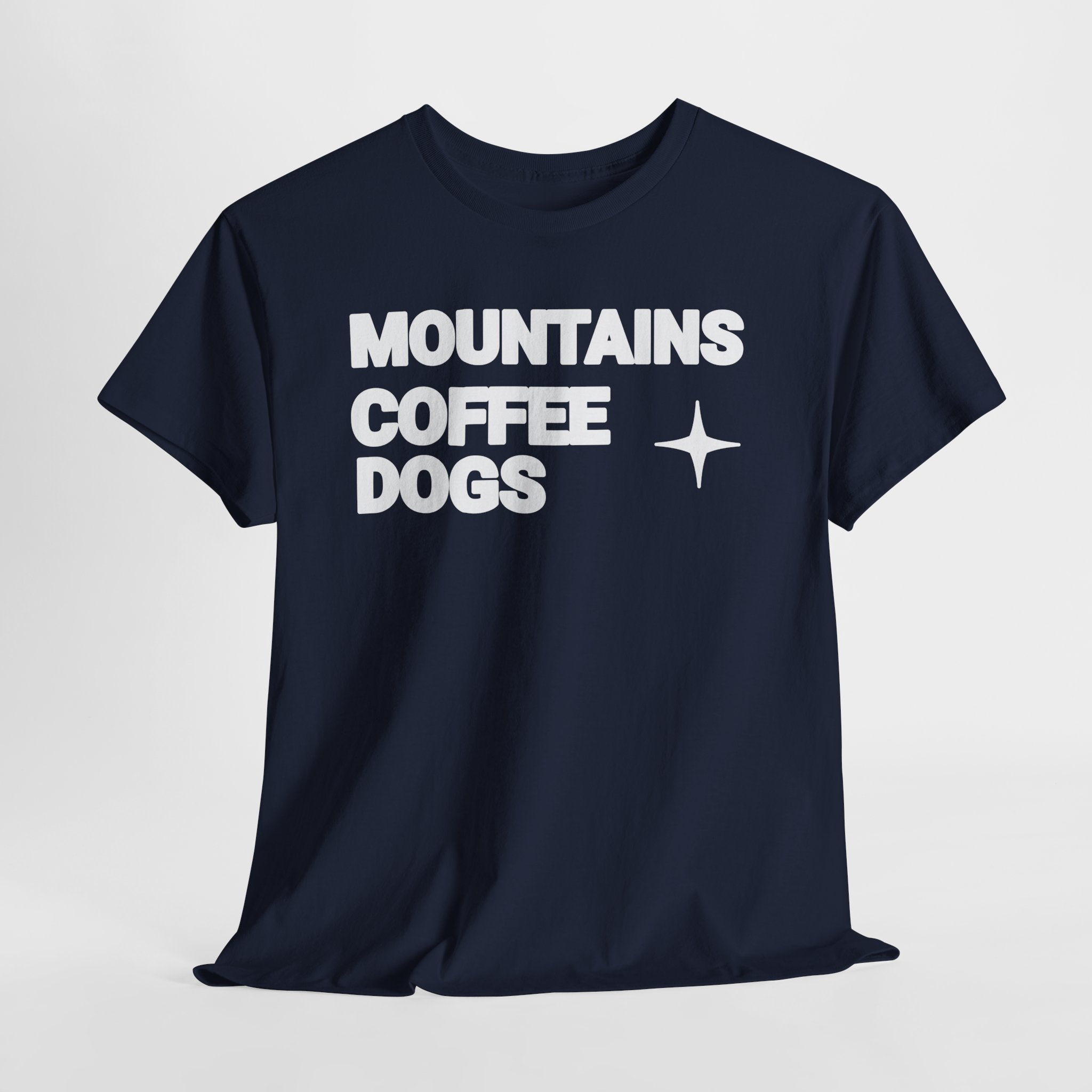 Mountains. Coffee. Dogs. – Comfort Collection Tee