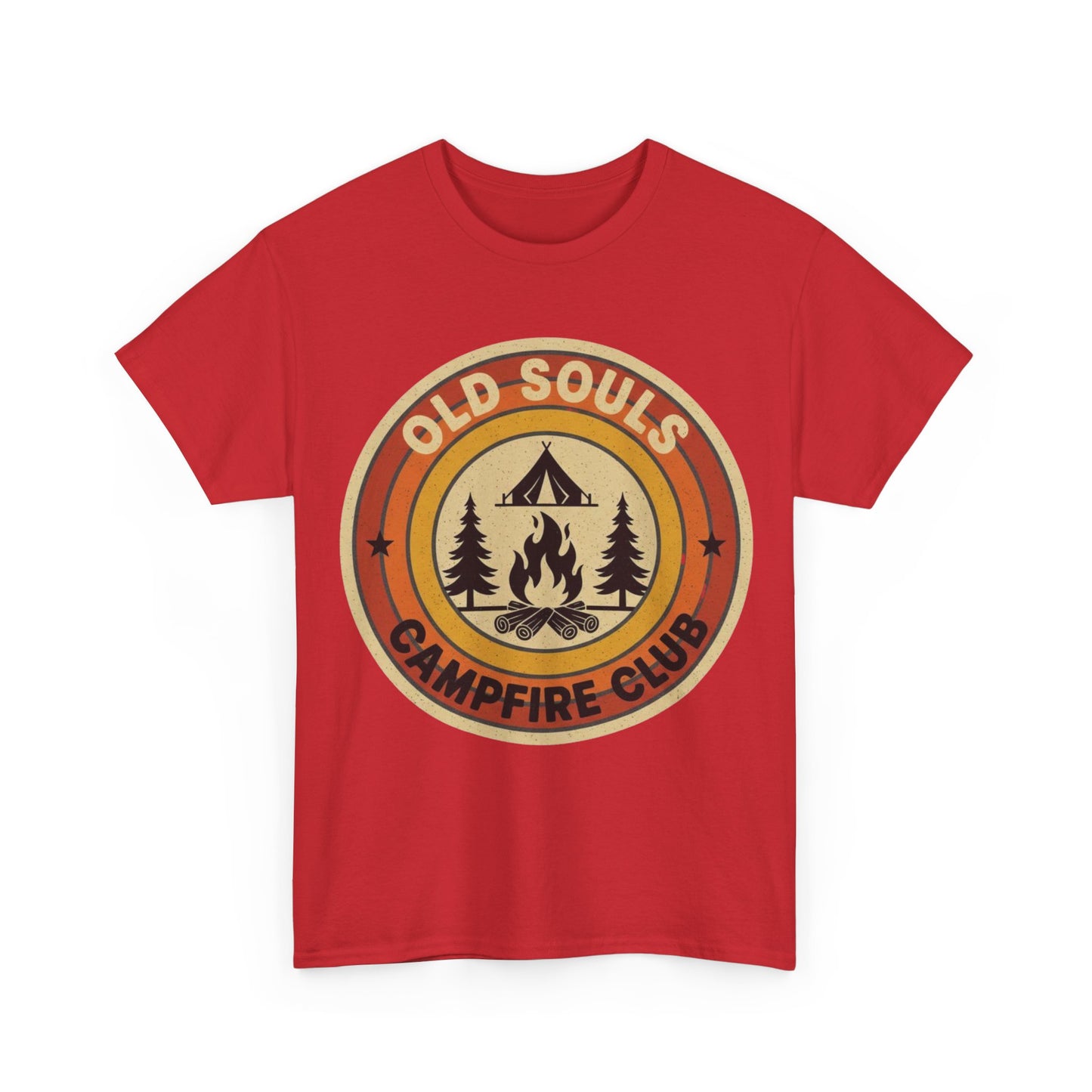 Old Souls Campfire Club Retro T-Shirt | Vintage Sunset Camping Tee