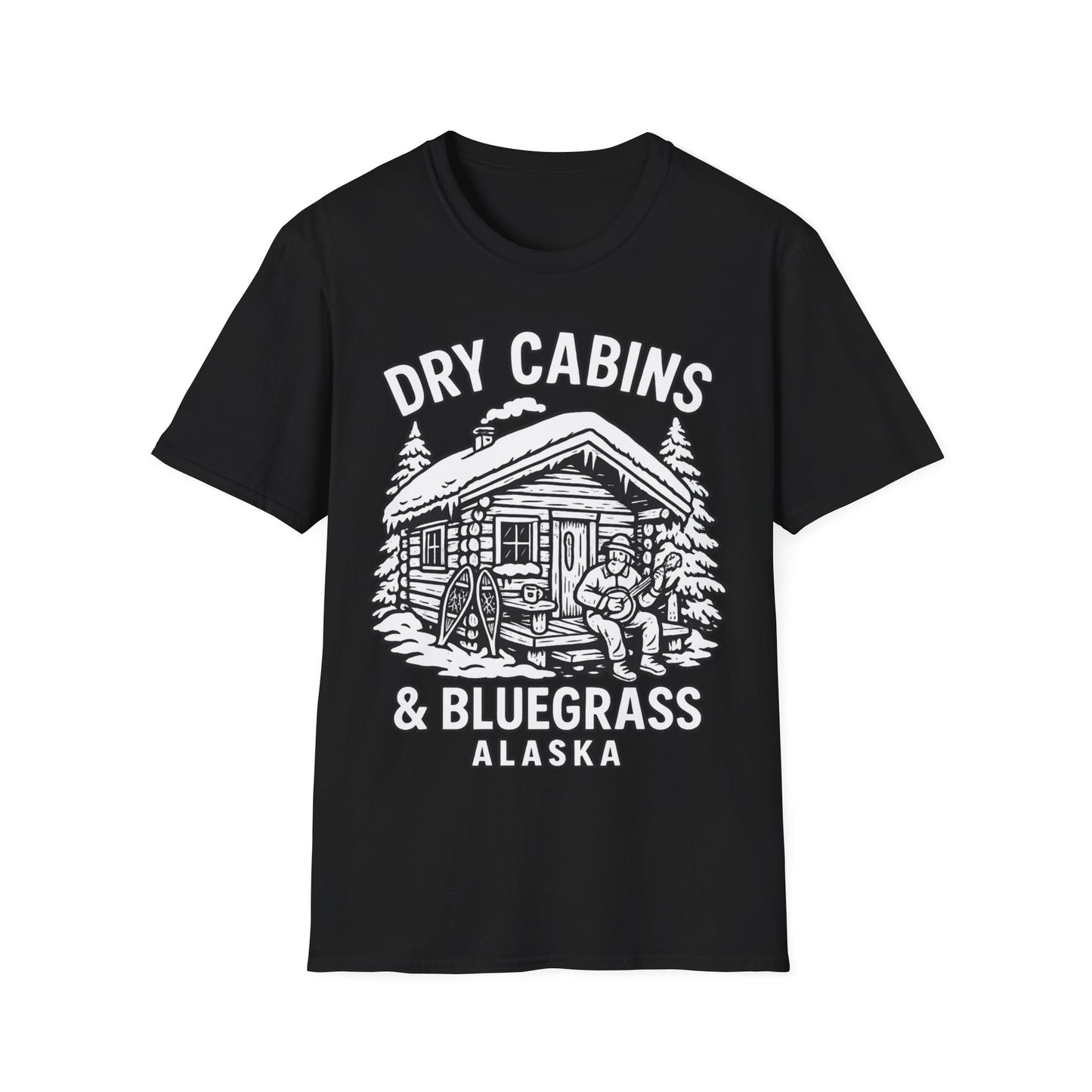 Cozy Cabin T-Shirt, Illustrative T-Shirt, Vintage Alaska Tee, Great Outdoors Wear, Unique Gift for Nature Lovers