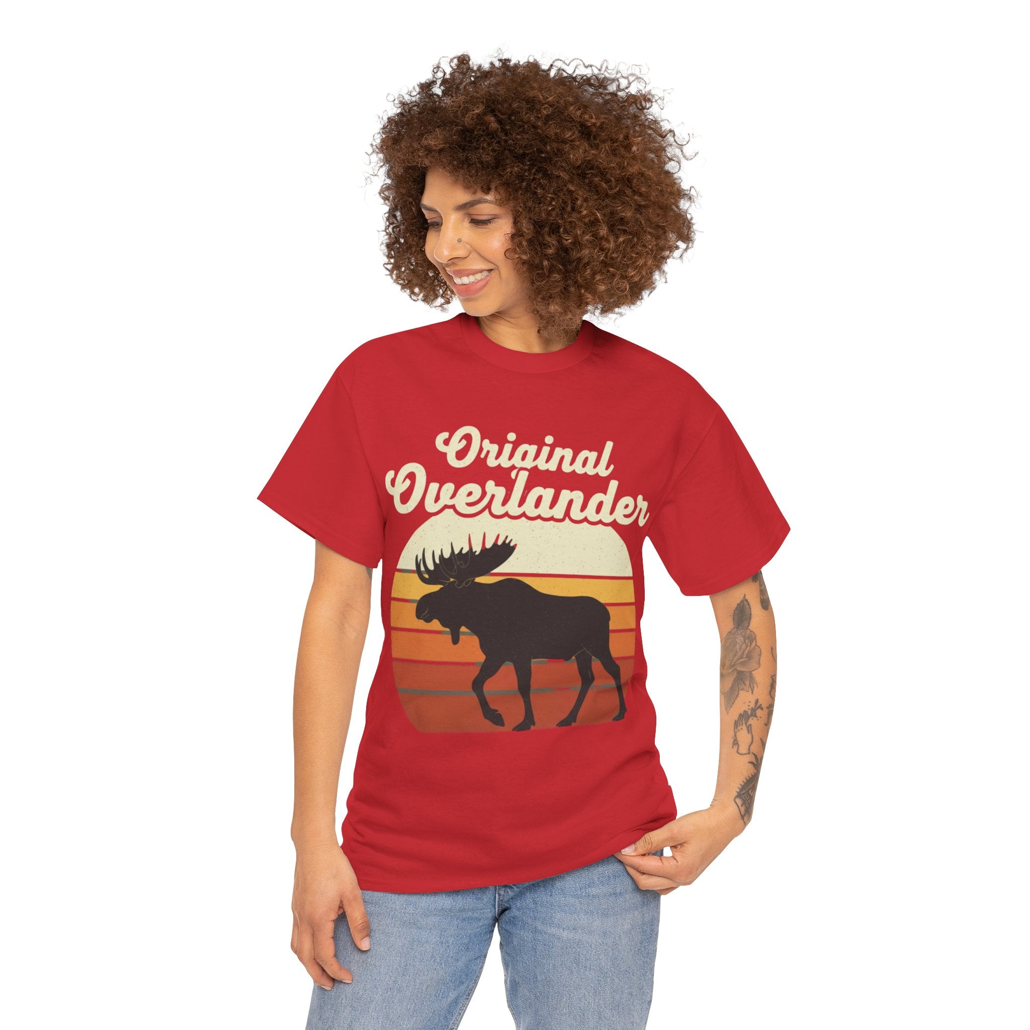 Original Overlander Moose T-Shirt | Retro 1970s Sunset Wilderness Tee