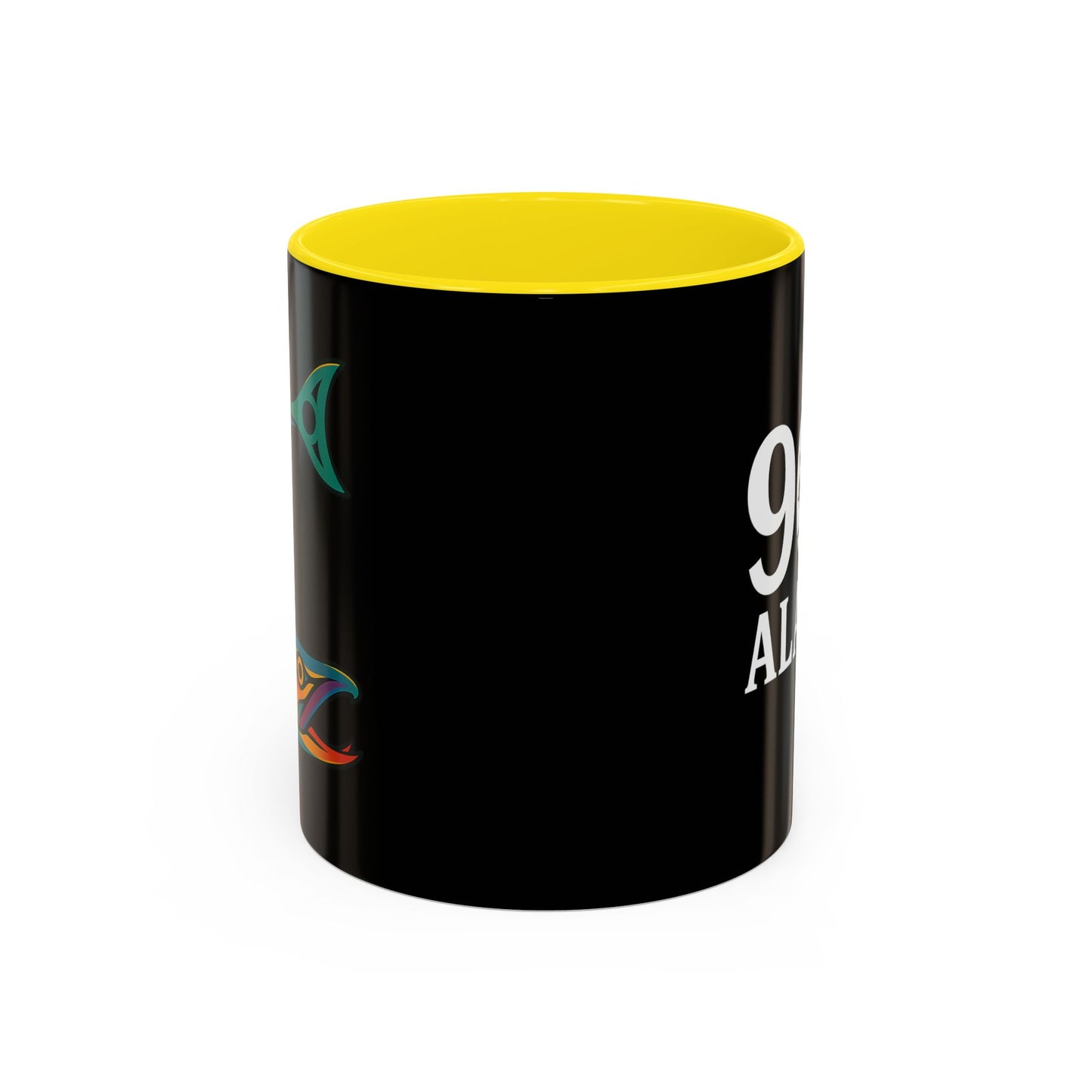 Alaska Salmon Mug Tlingit Style Coffee Cup 907 Alaska Gift Color Accent Ceramic Mug Alaskan Souvenir Wildlife Art