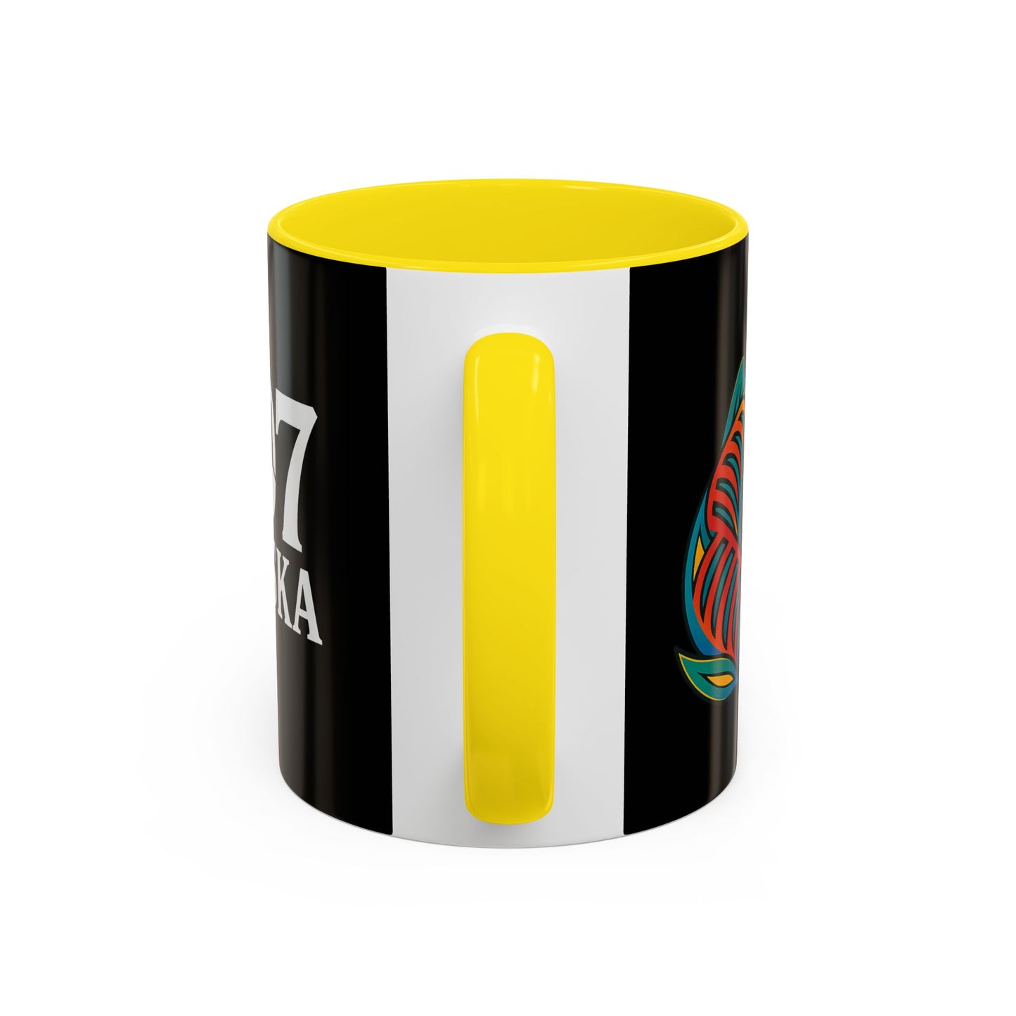 Alaska Salmon Mug Tlingit Style Coffee Cup 907 Alaska Gift Color Accent Ceramic Mug Alaskan Souvenir Wildlife Art