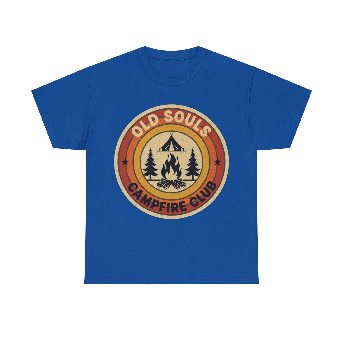 Old Souls Campfire Club Retro T-Shirt | Vintage Sunset Camping Tee