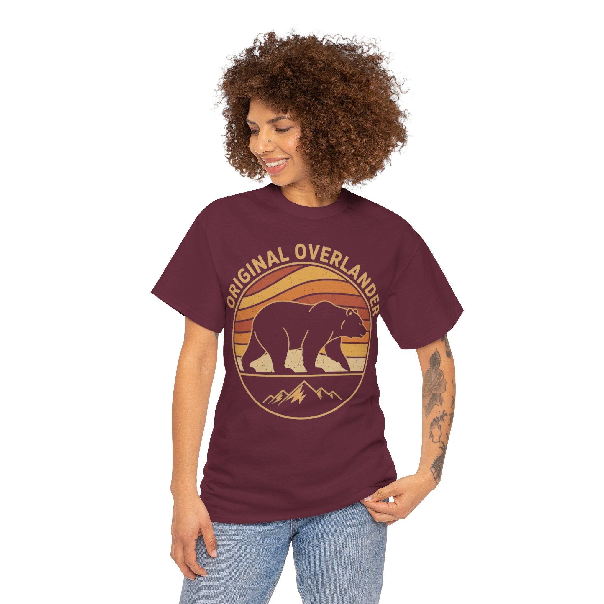 Original Overlander Retro Bear T-Shirt | 1970s Vintage Sunset Adventure Tee