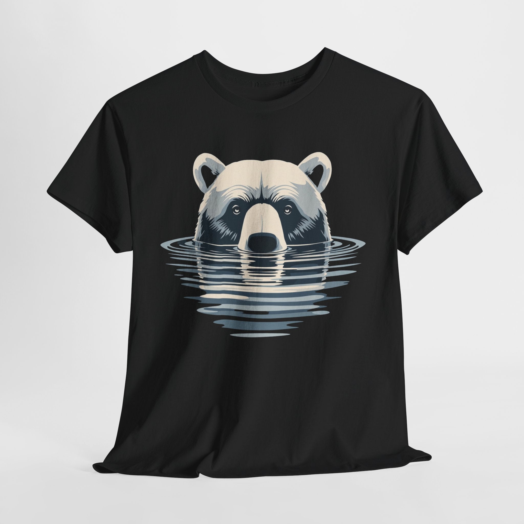 Bear in Water Graphic Tee – Gildan 5000 Heavy Cotton Shirt