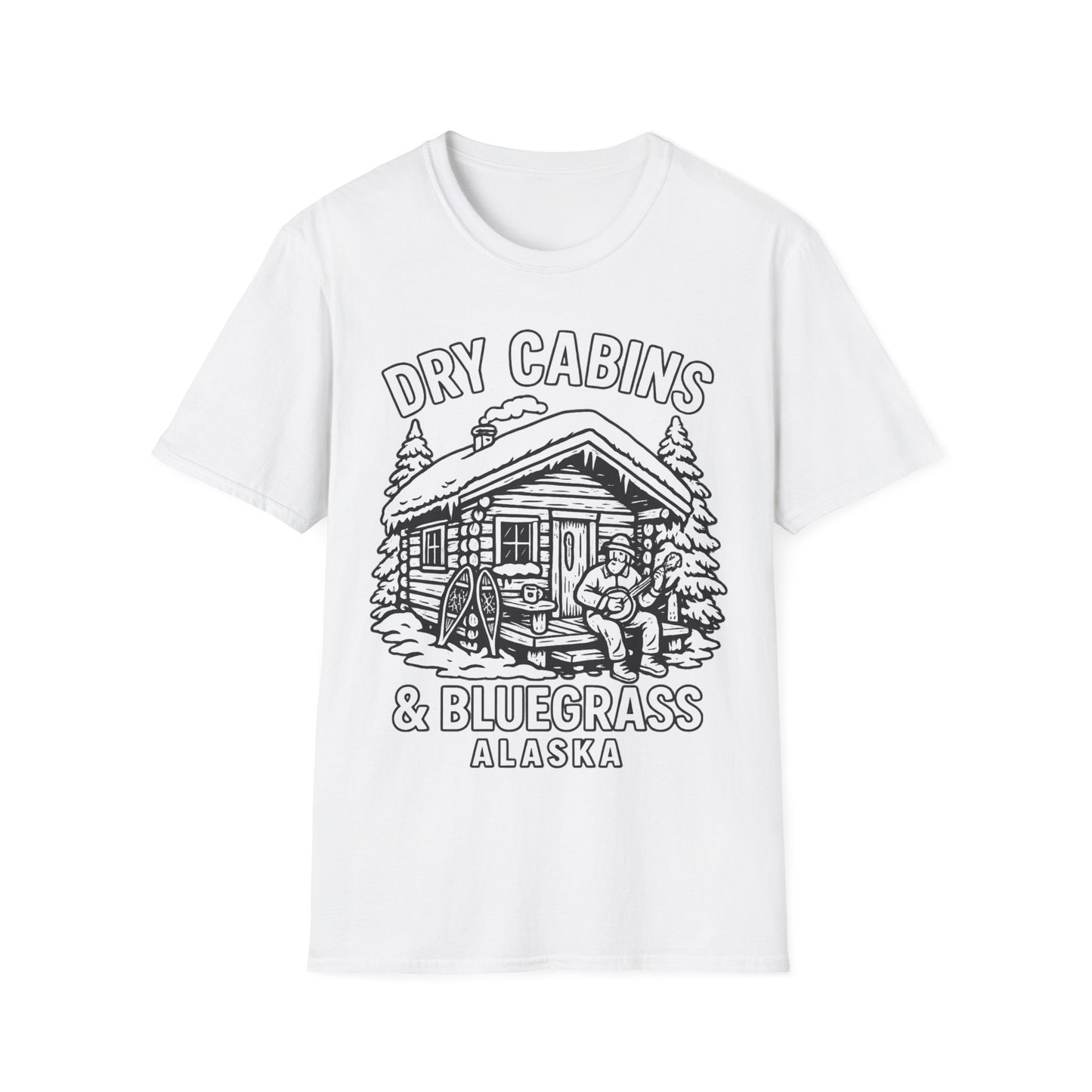 Cozy Cabin T-Shirt, Illustrative T-Shirt, Vintage Alaska Tee, Great Outdoors Wear, Unique Gift for Nature Lovers