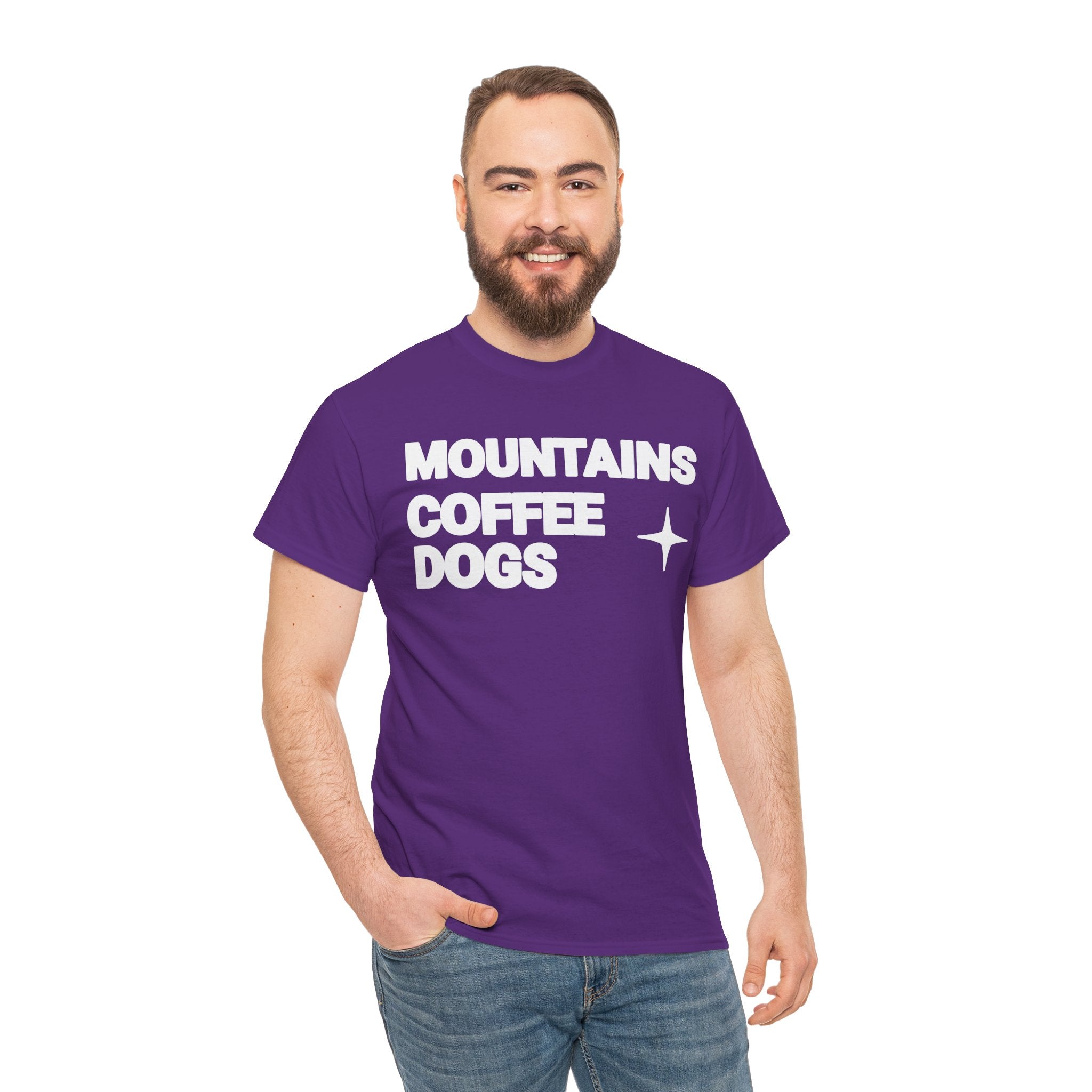 Mountains. Coffee. Dogs. – Comfort Collection Tee