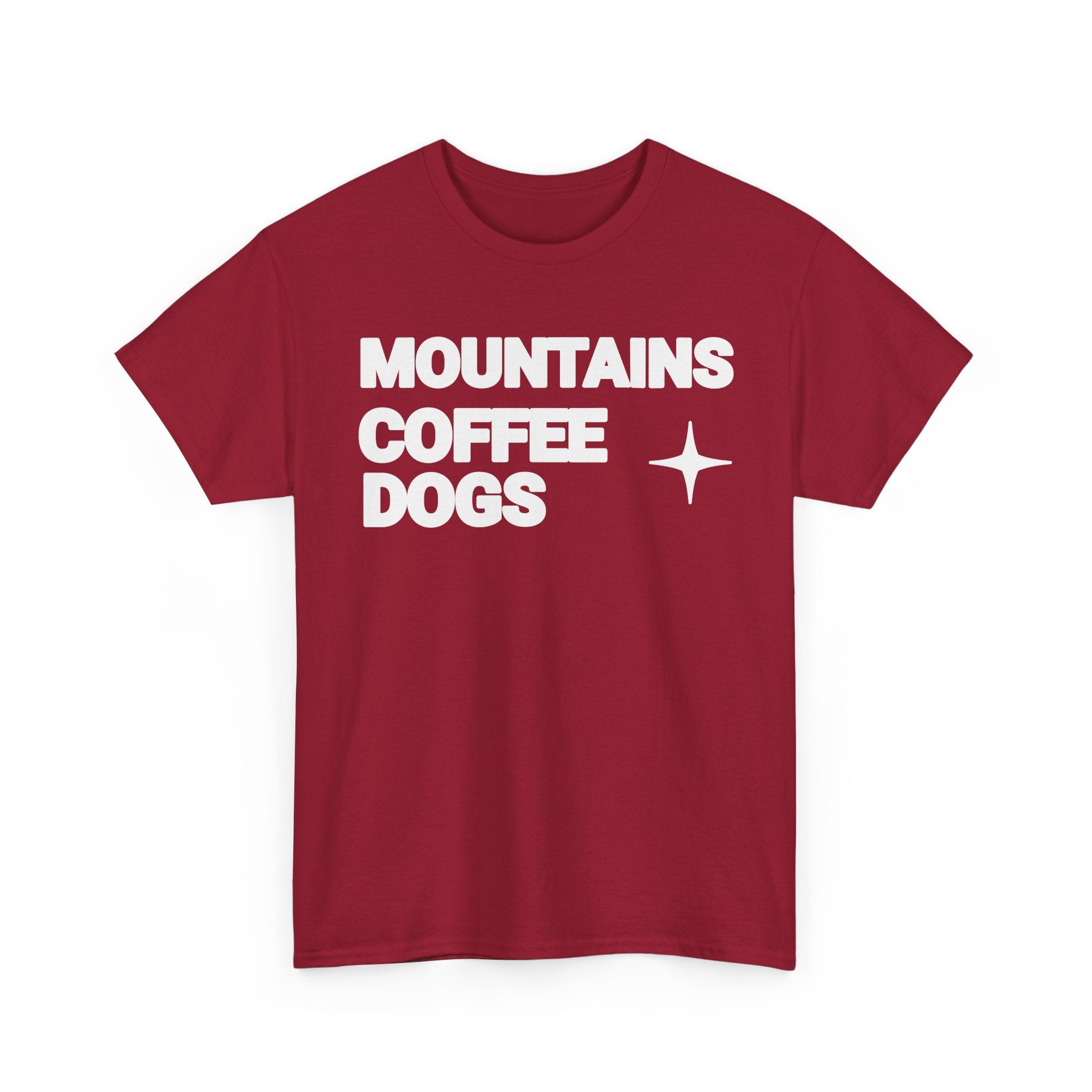 Mountains. Coffee. Dogs. – Comfort Collection Tee