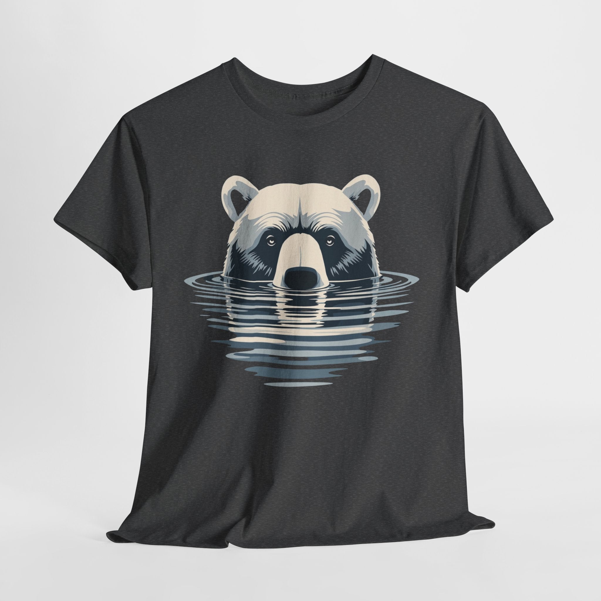 Bear in Water Graphic Tee – Gildan 5000 Heavy Cotton Shirt