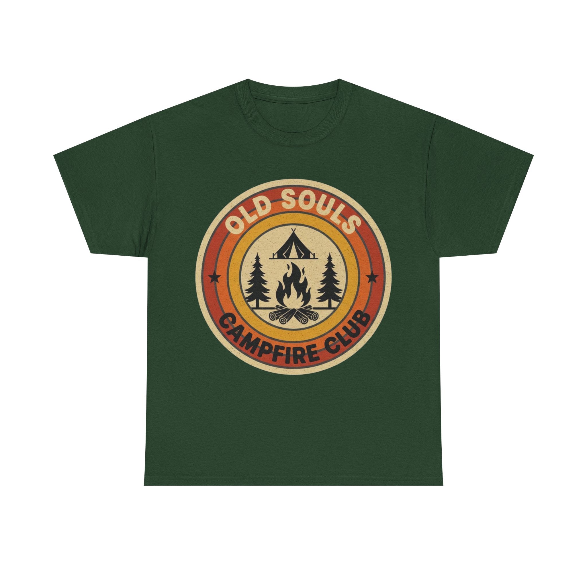 Old Souls Campfire Club Retro T-Shirt | Vintage Sunset Camping Tee