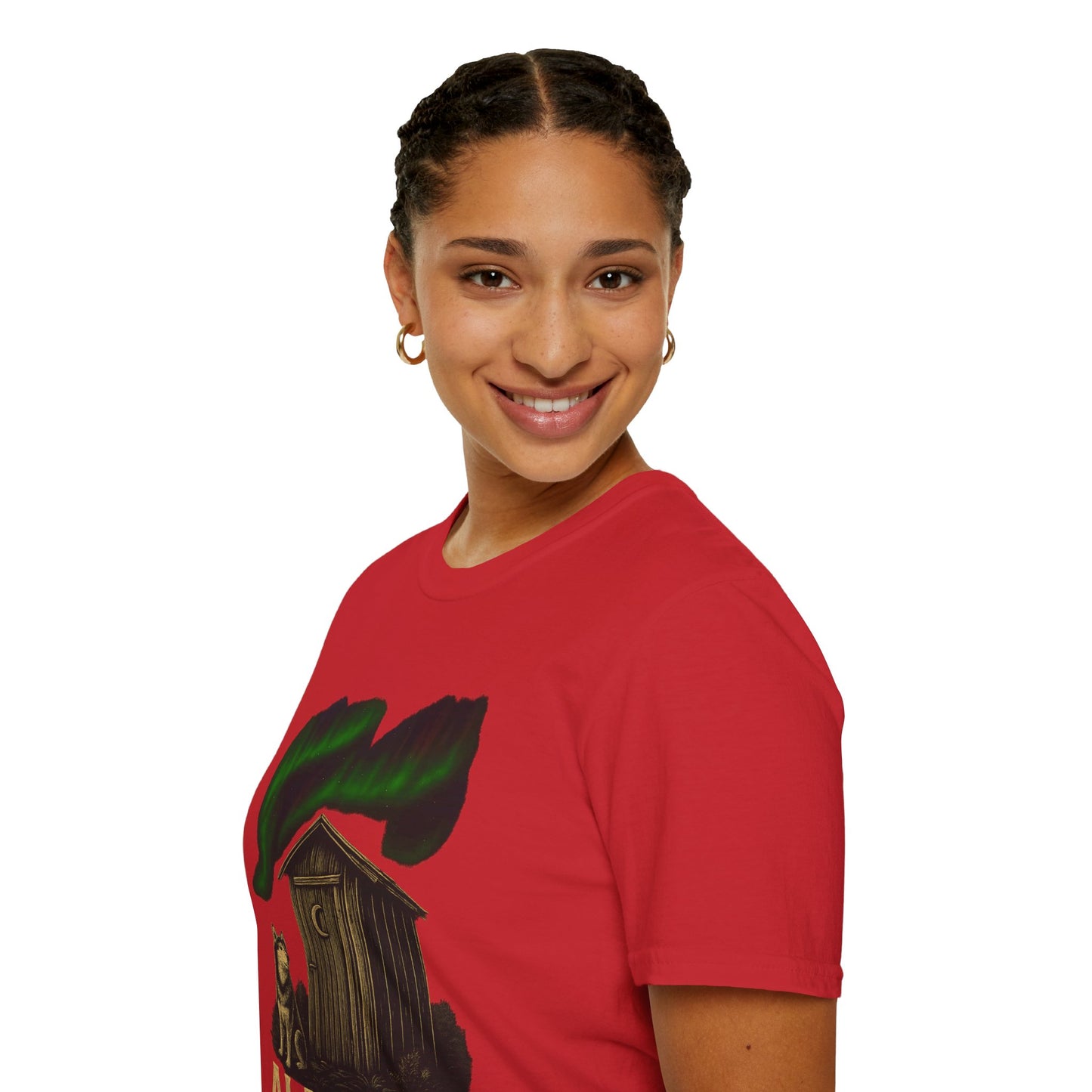 Alaskan Lighthouse Funny Northern Lights Wolf T-Shirt