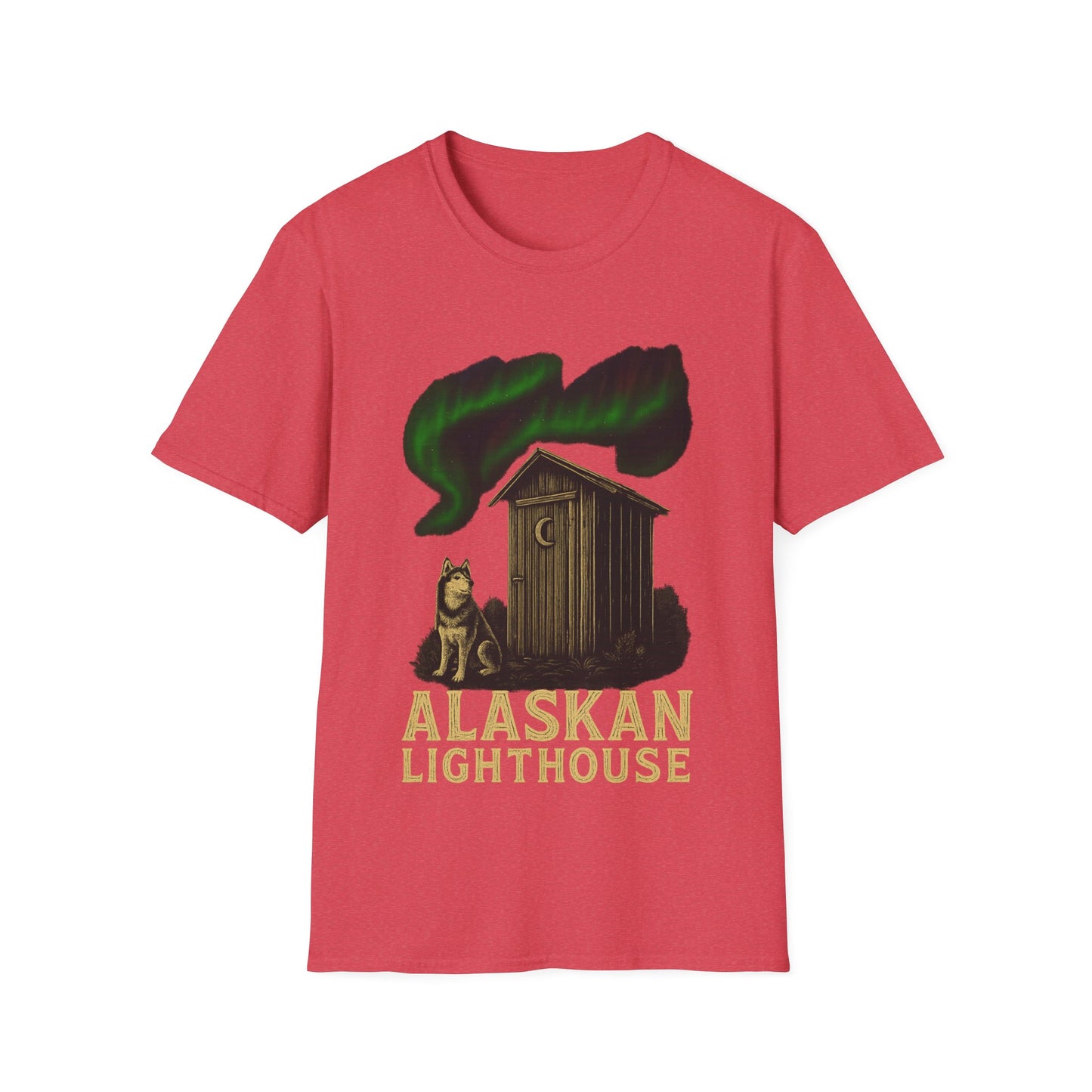 Alaskan Lighthouse Funny Northern Lights Wolf T-Shirt