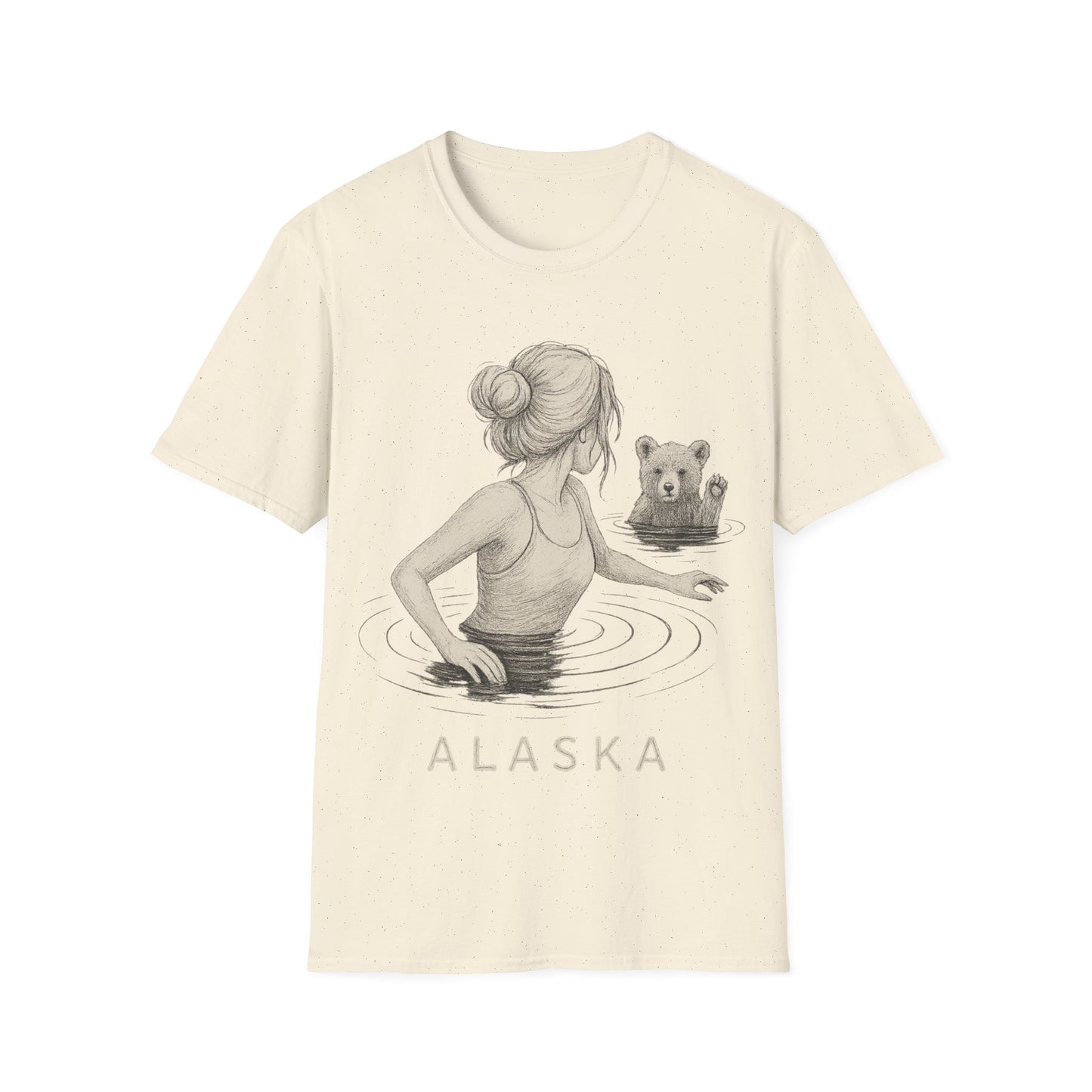 Alaska Bear Cub Sketch T-Shirt – Artistic Wilderness Nature Tee