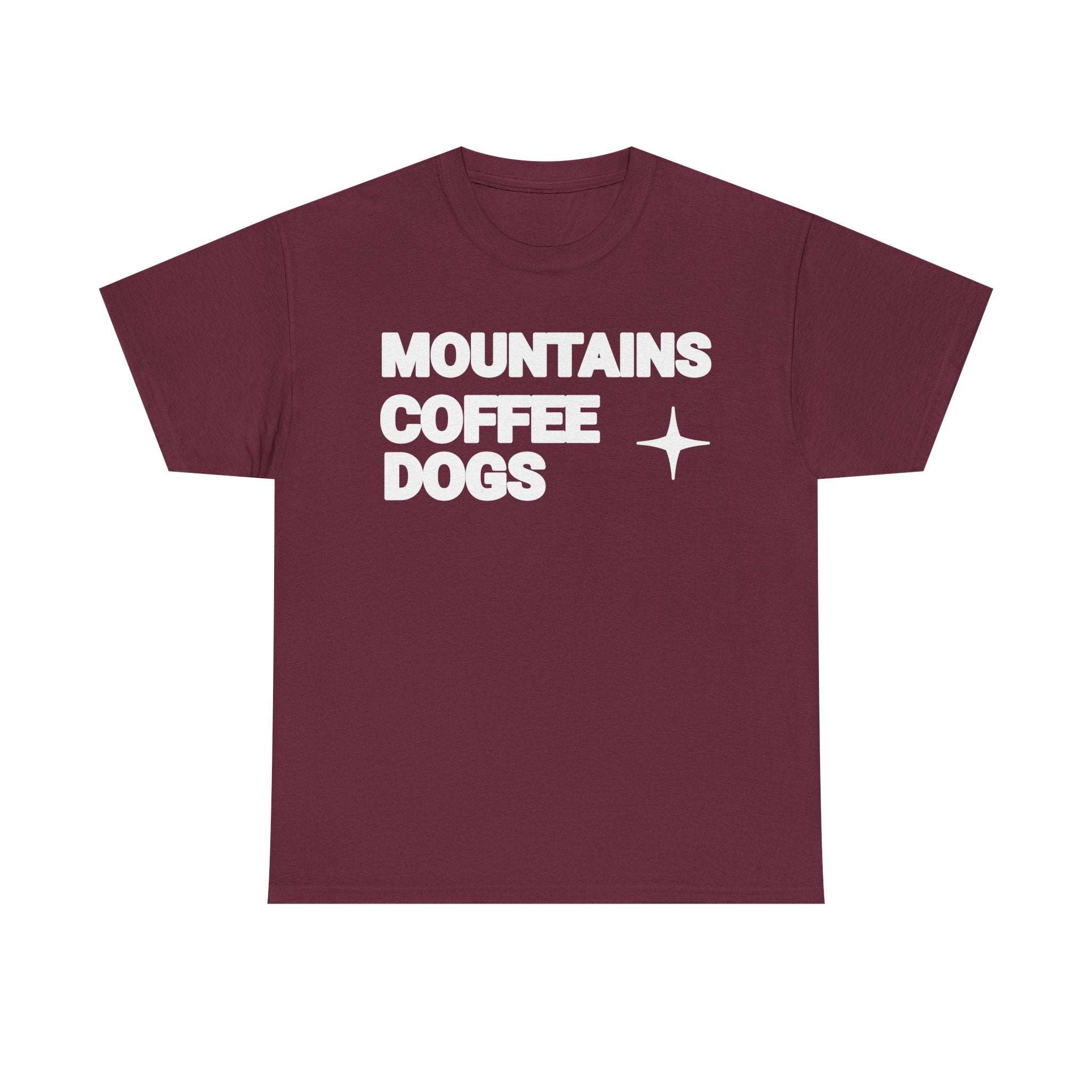 Mountains. Coffee. Dogs. – Comfort Collection Tee