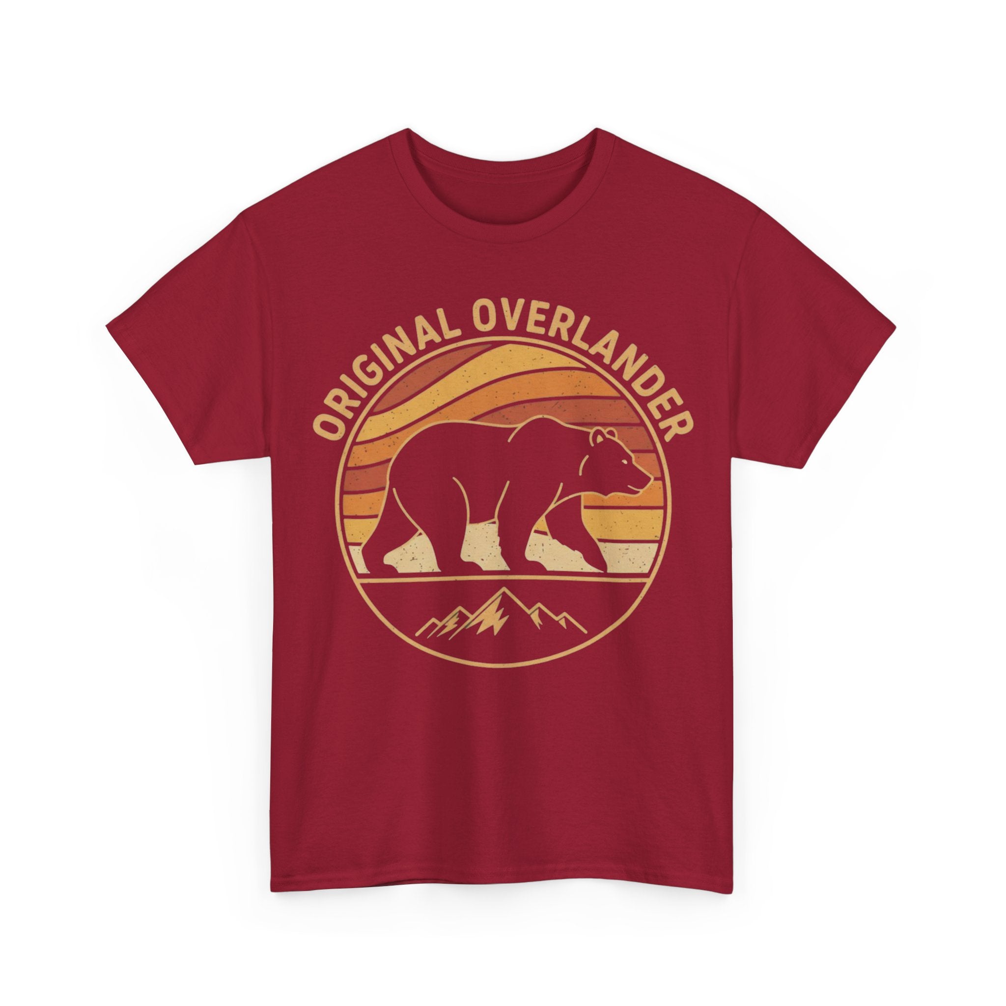 Original Overlander Retro Bear T-Shirt | 1970s Vintage Sunset Adventure Tee