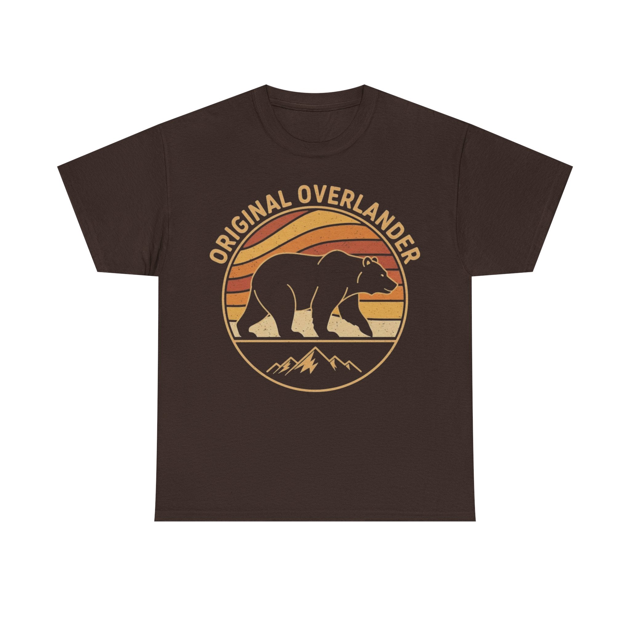 Original Overlander Retro Bear T-Shirt | 1970s Vintage Sunset Adventure Tee