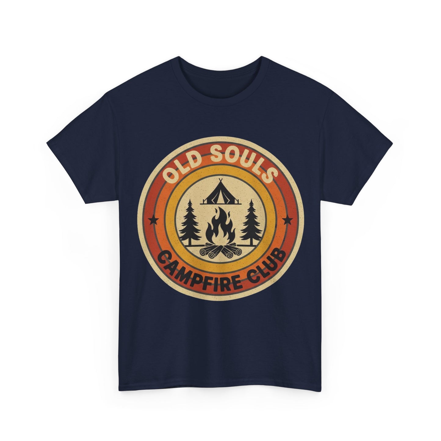 Old Souls Campfire Club Retro T-Shirt | Vintage Sunset Camping Tee