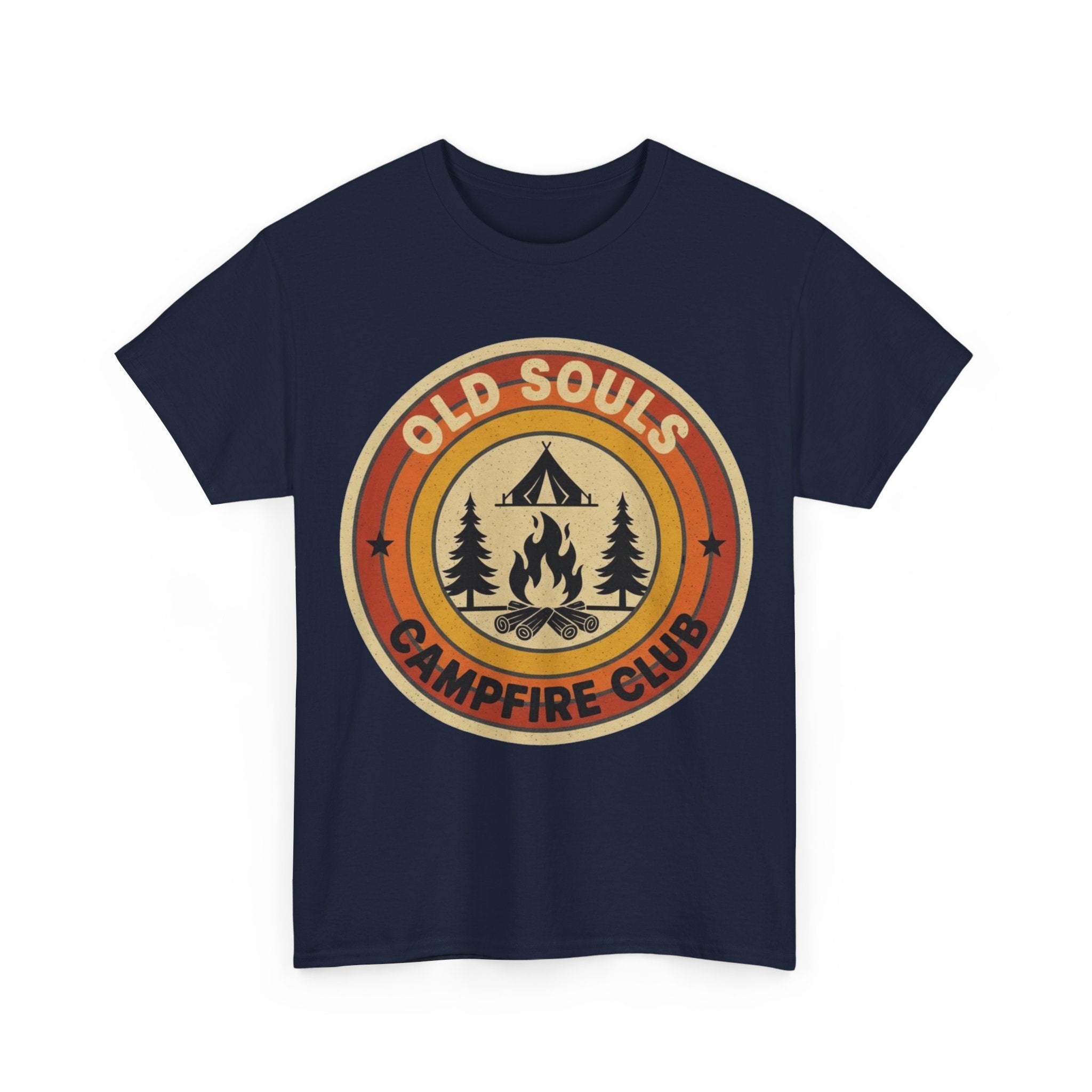 Old Souls Campfire Club Retro T-Shirt | Vintage Sunset Camping Tee