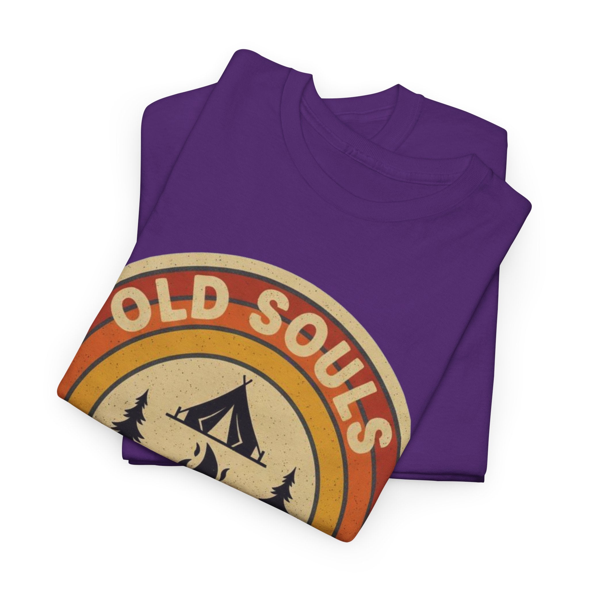 Old Souls Campfire Club Retro T-Shirt | Vintage Sunset Camping Tee