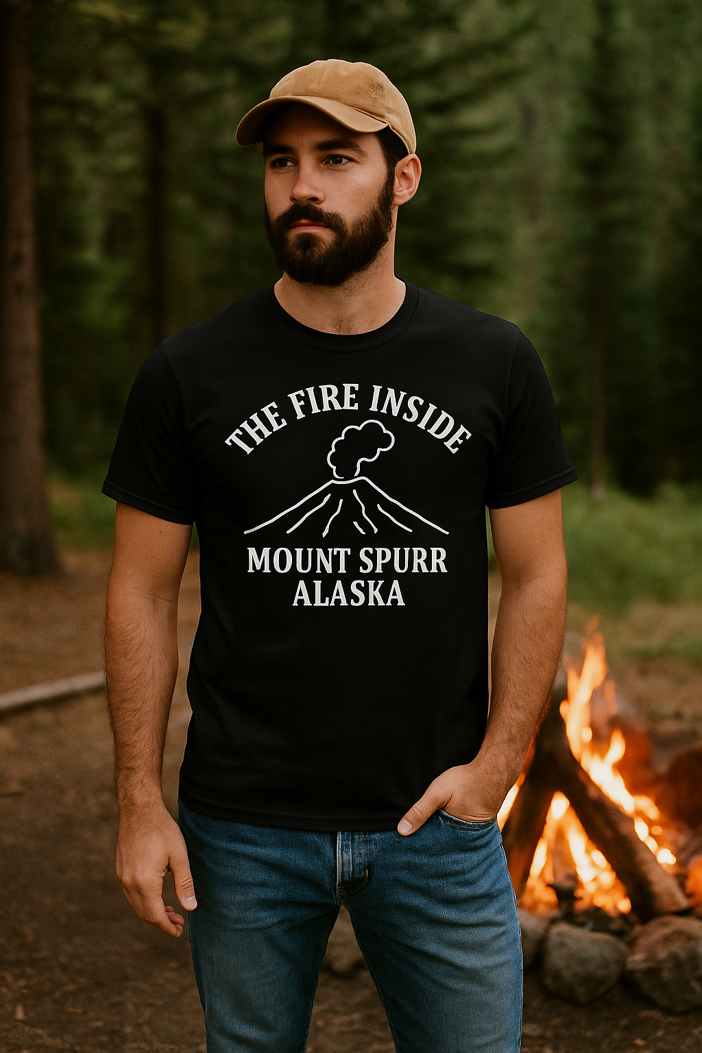 Mount Spurr Alaska T-Shirt | The Fire Inside Volcano Graphic Tee | Alaska Adventure Shirt
