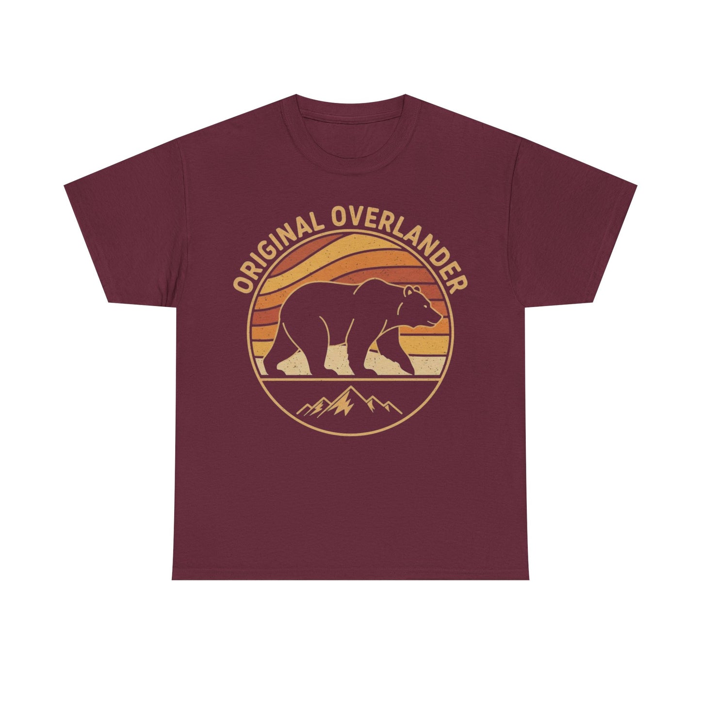 Original Overlander Retro Bear T-Shirt | 1970s Vintage Sunset Adventure Tee