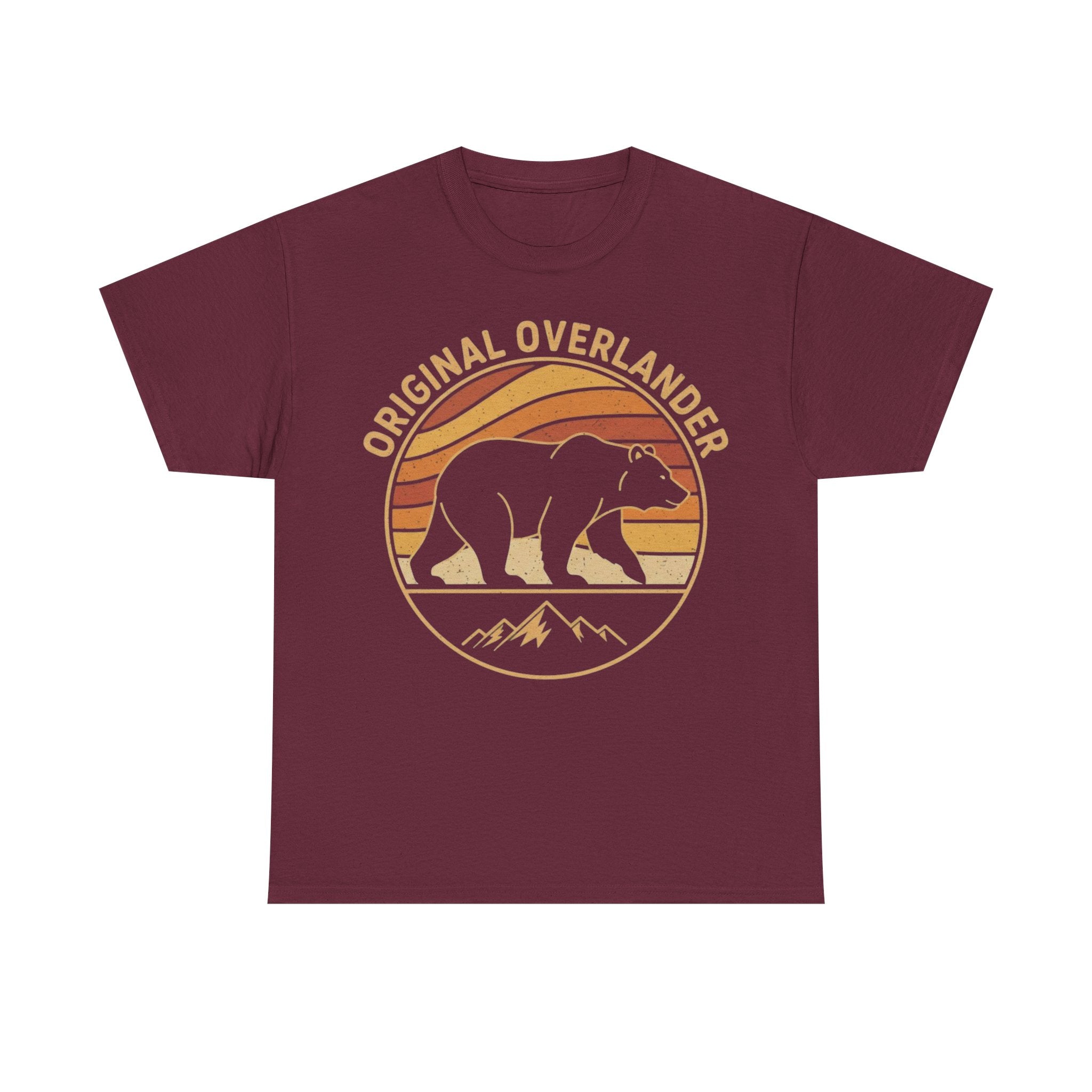 Original Overlander Retro Bear T-Shirt | 1970s Vintage Sunset Adventure Tee