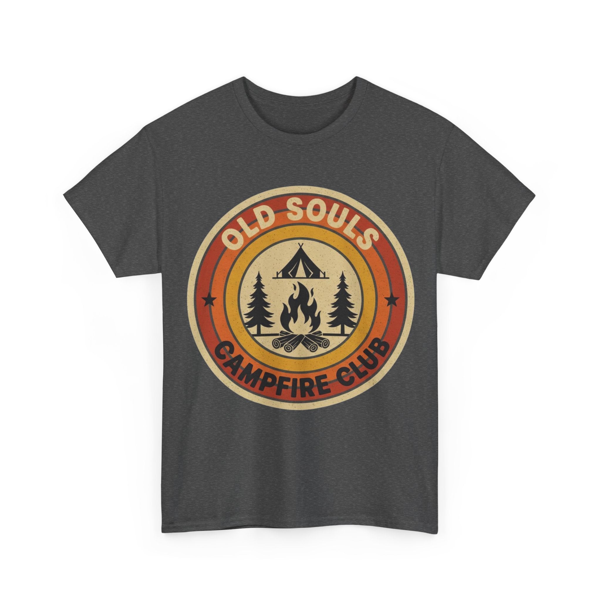 Old Souls Campfire Club Retro T-Shirt | Vintage Sunset Camping Tee