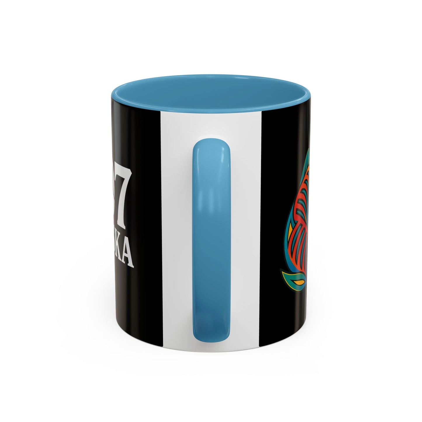 Alaska Salmon Mug Tlingit Style Coffee Cup 907 Alaska Gift Color Accent Ceramic Mug Alaskan Souvenir Wildlife Art