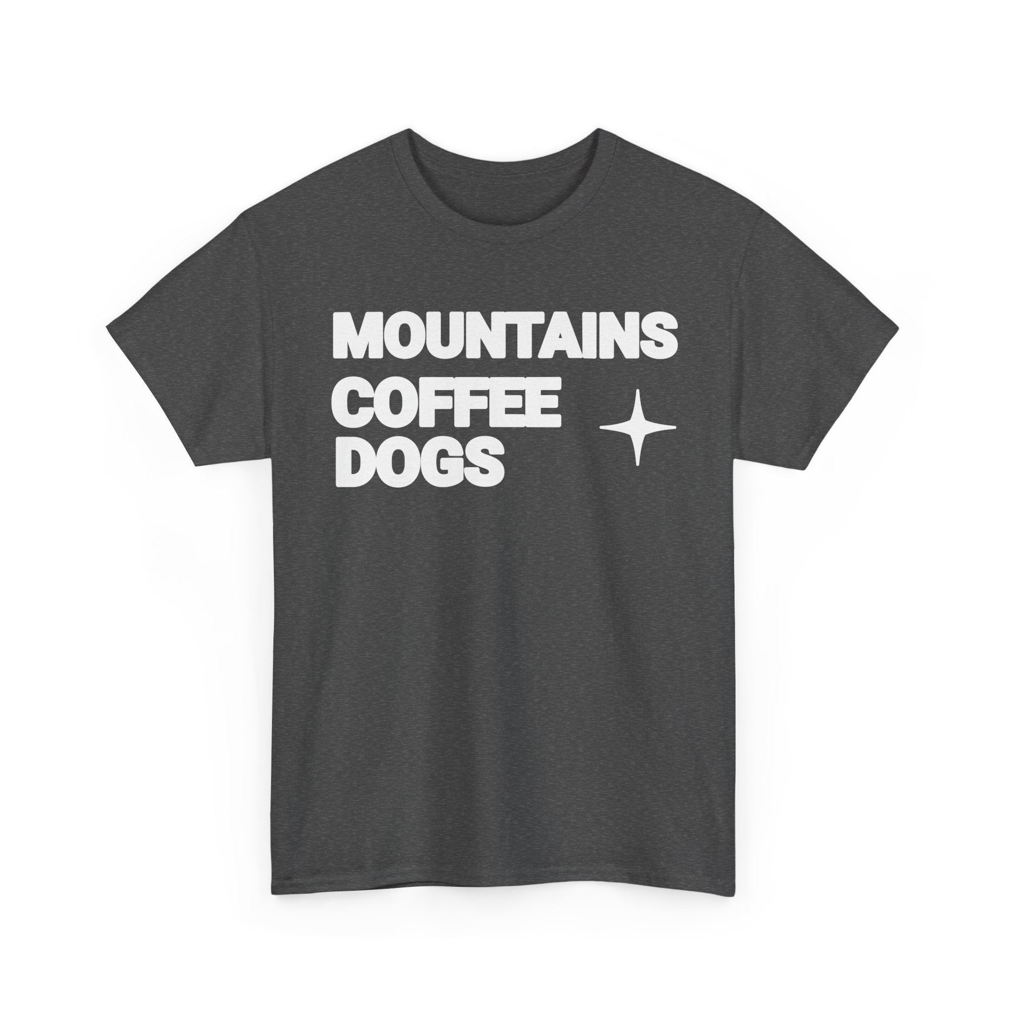 Mountains. Coffee. Dogs. – Comfort Collection Tee