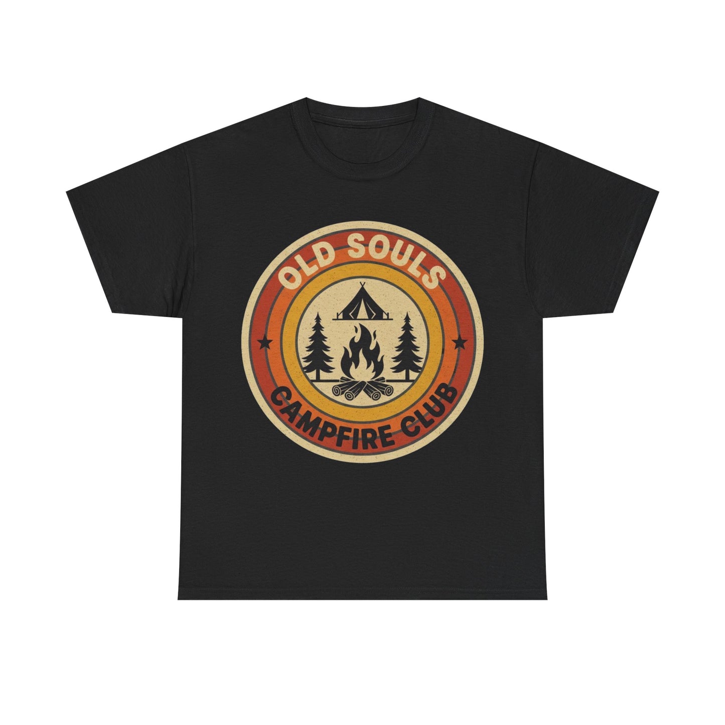 Old Souls Campfire Club Retro T-Shirt | Vintage Sunset Camping Tee