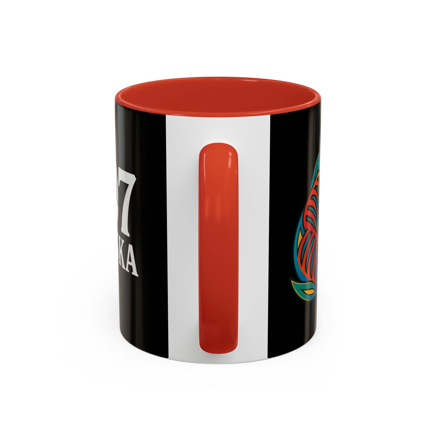 Alaska Salmon Mug Tlingit Style Coffee Cup 907 Alaska Gift Color Accent Ceramic Mug Alaskan Souvenir Wildlife Art